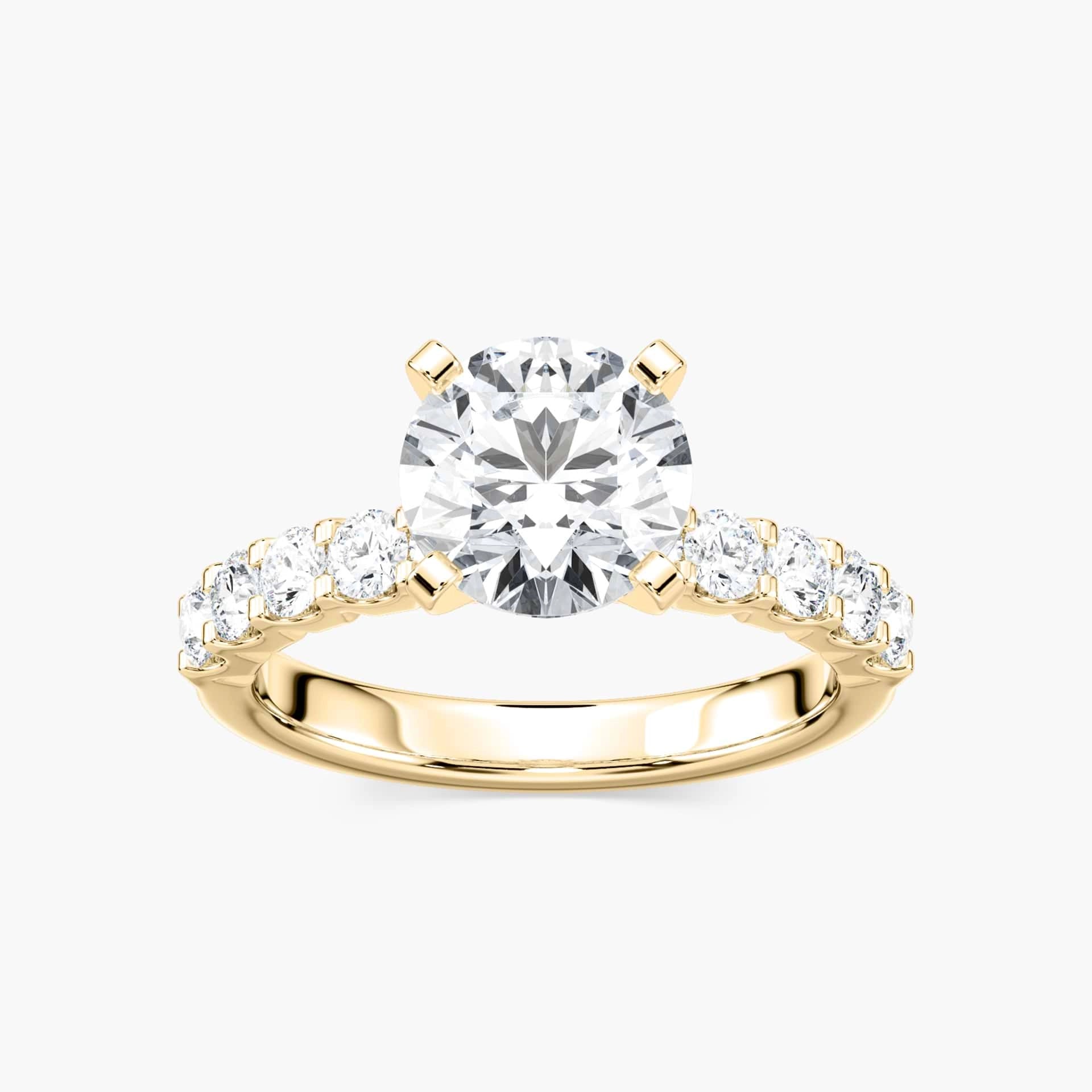 Lovea Anna Seitenstein Verlobungsring Rundschliff – Gelbgold