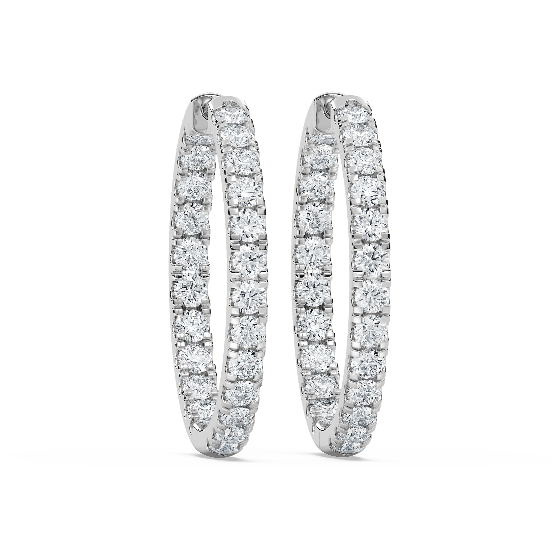 Lovea Inside-Out Creolen Bold – Rundschliff – Weißgold