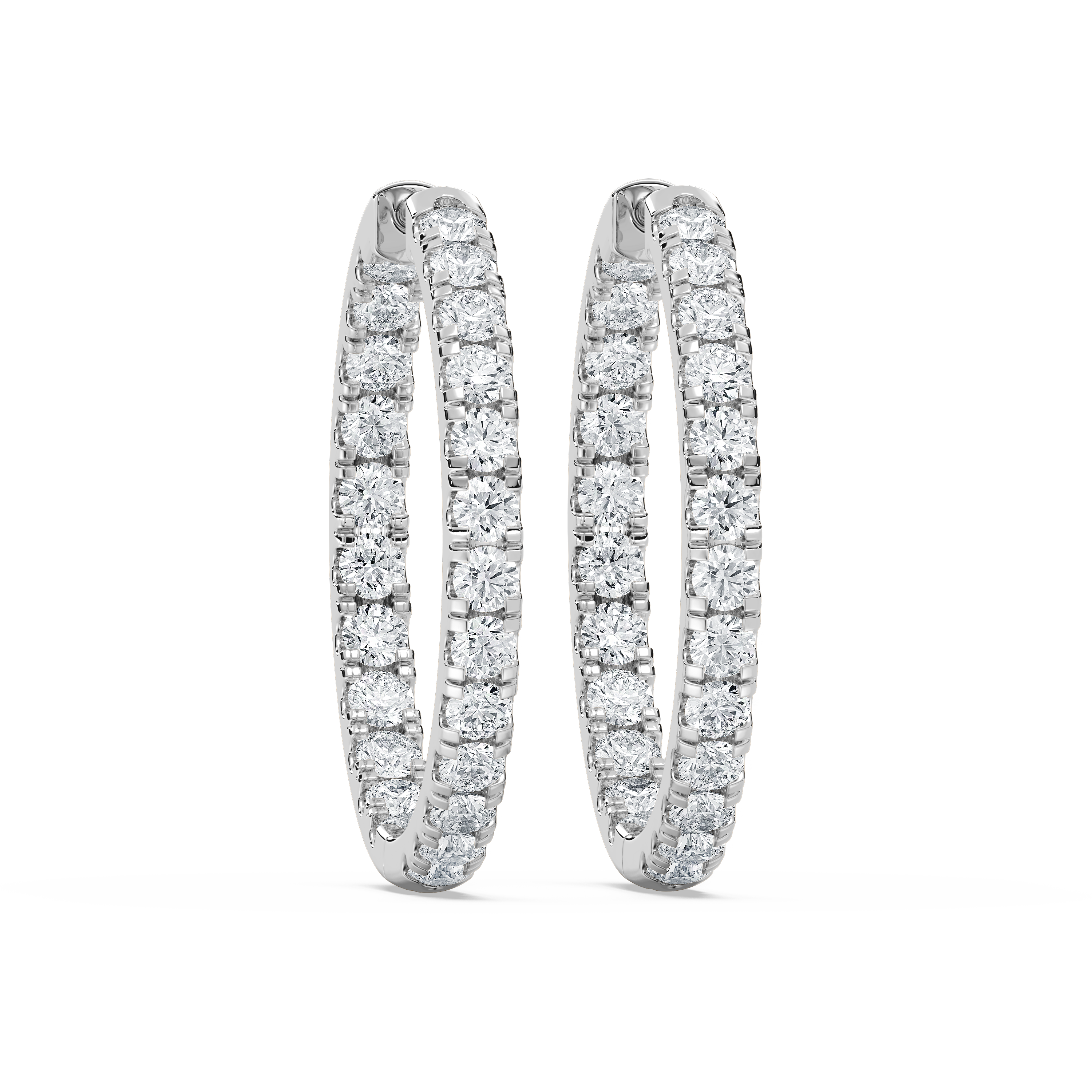 Lovea Inside-Out Creolen Bold – Rundschliff – Weißgold