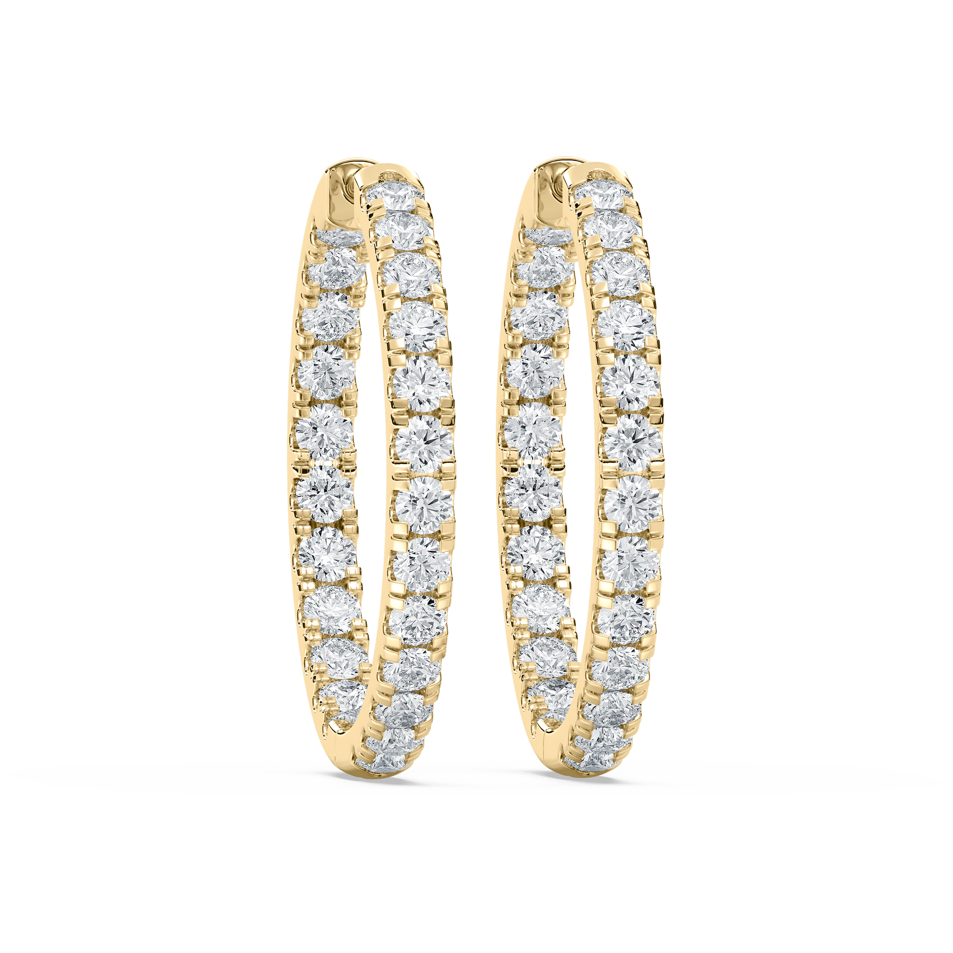 Lovea Inside-Out Creolen Bold – Rundschliff – Gelbgold