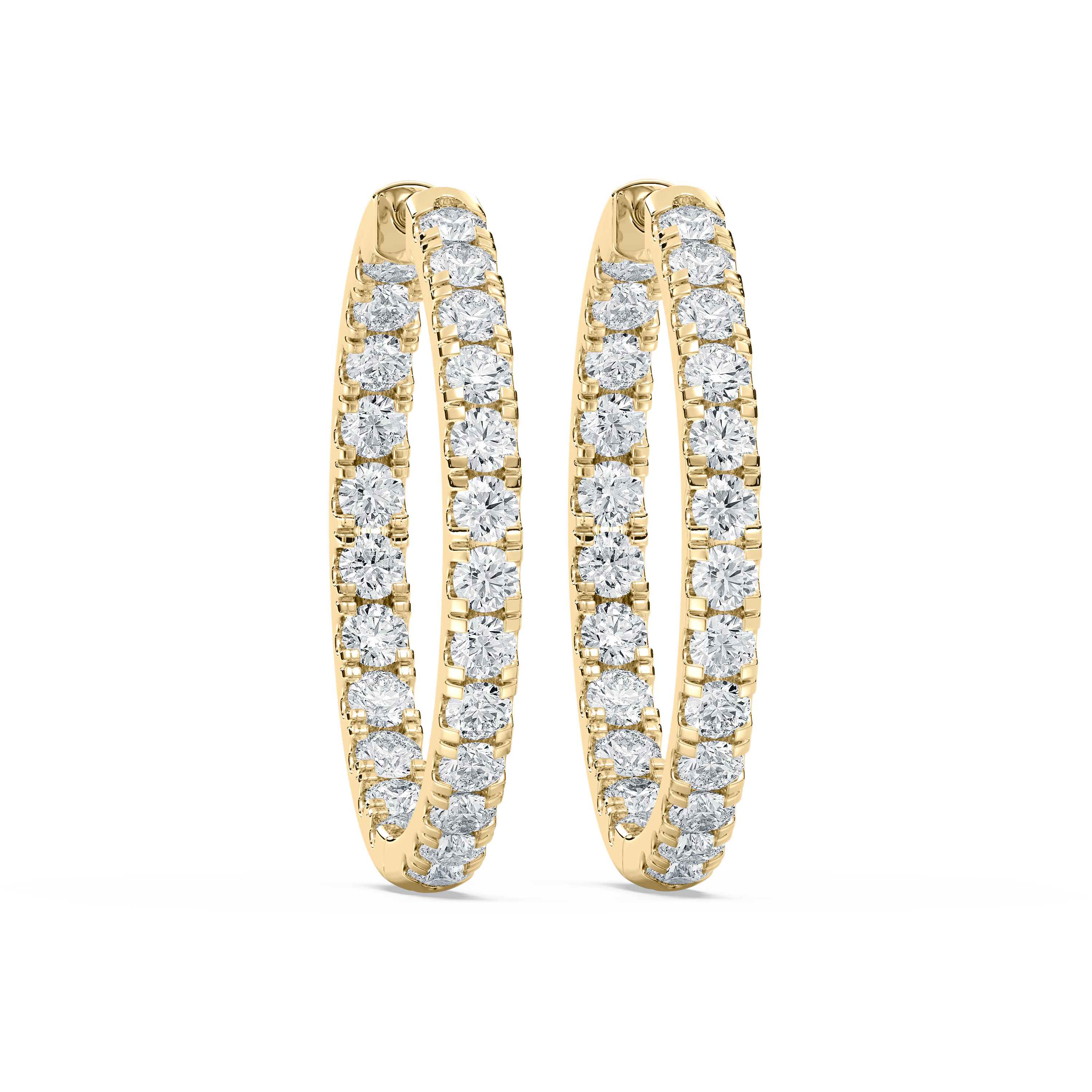 Lovea Inside-Out Creolen Bold – Rundschliff – Gelbgold