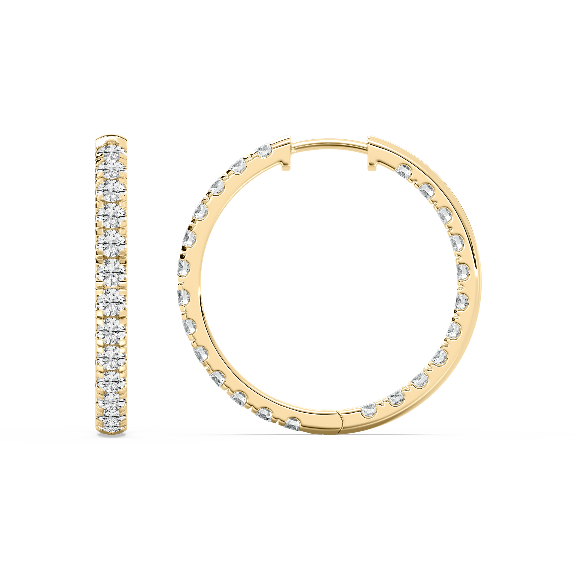 Lovea Inside-Out Creolen Bold – Rundschliff – Gelbgold