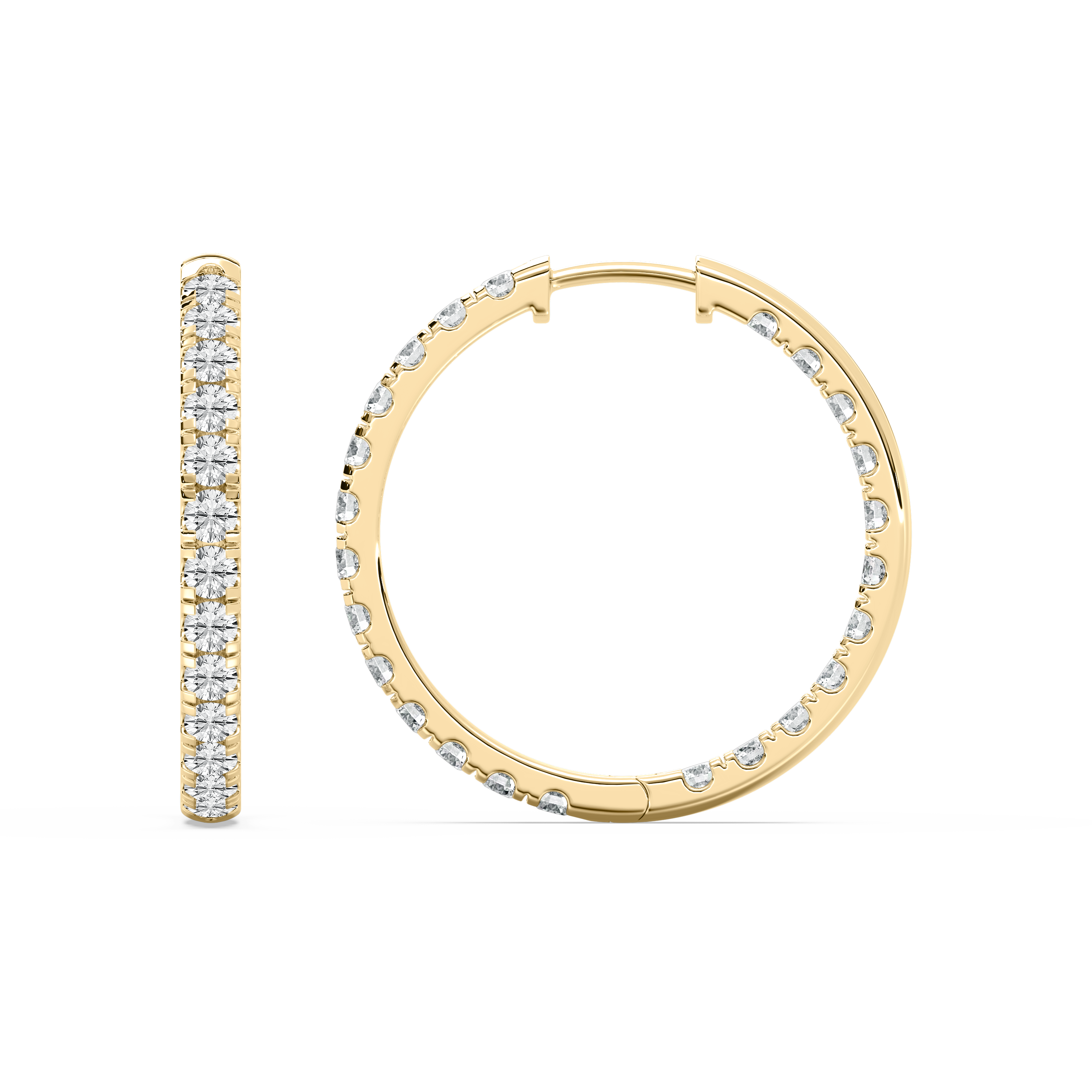 Lovea Inside-Out Creolen Bold – Rundschliff – Gelbgold
