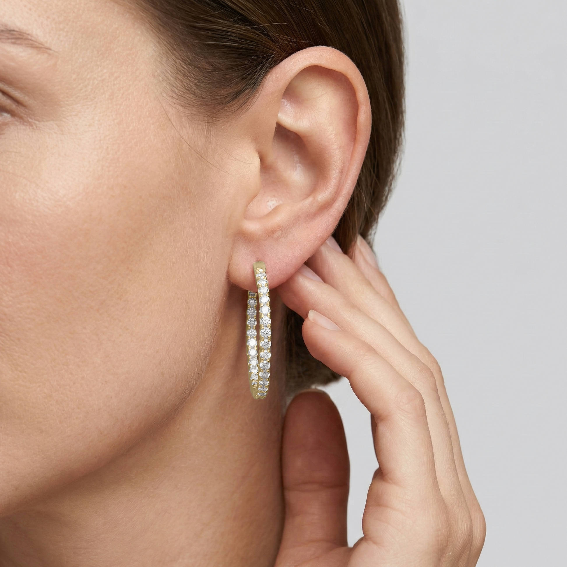 Lovea Inside-Out Creolen Fine – Rundschliff – Gelbgold