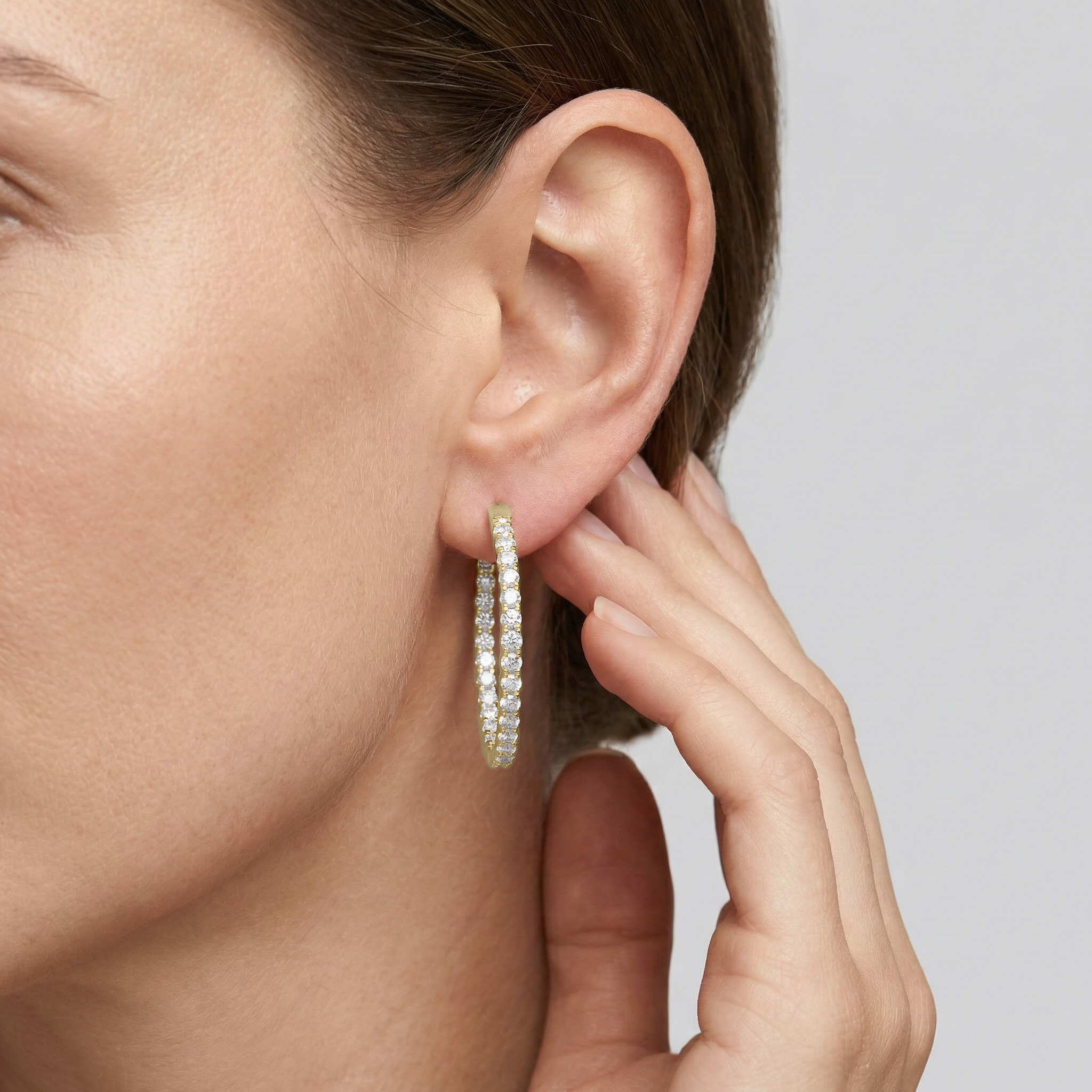 Lovea Inside-Out Creolen Fine – Rundschliff – Gelbgold