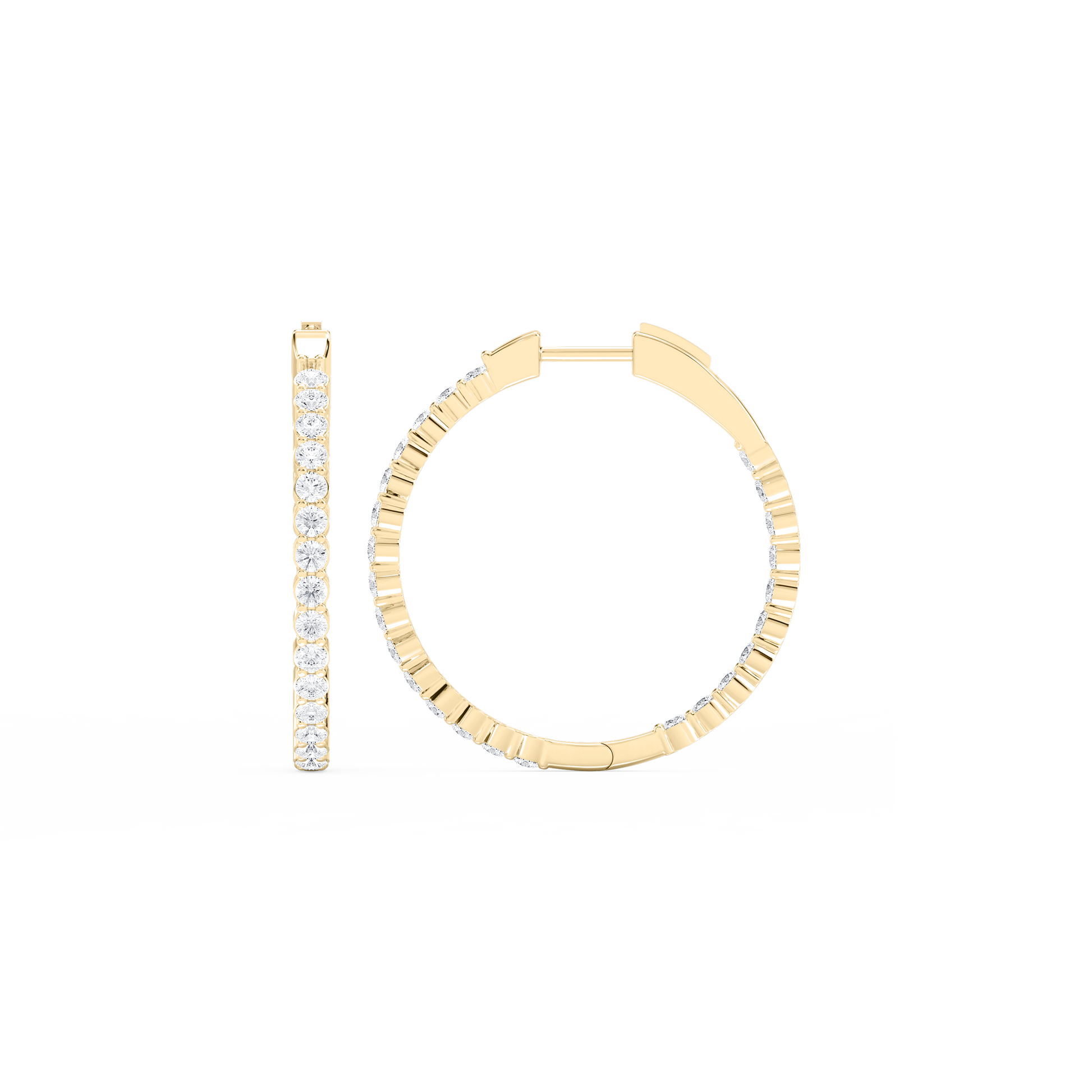 Lovea Inside-Out Creolen Fine – Rundschliff – Gelbgold