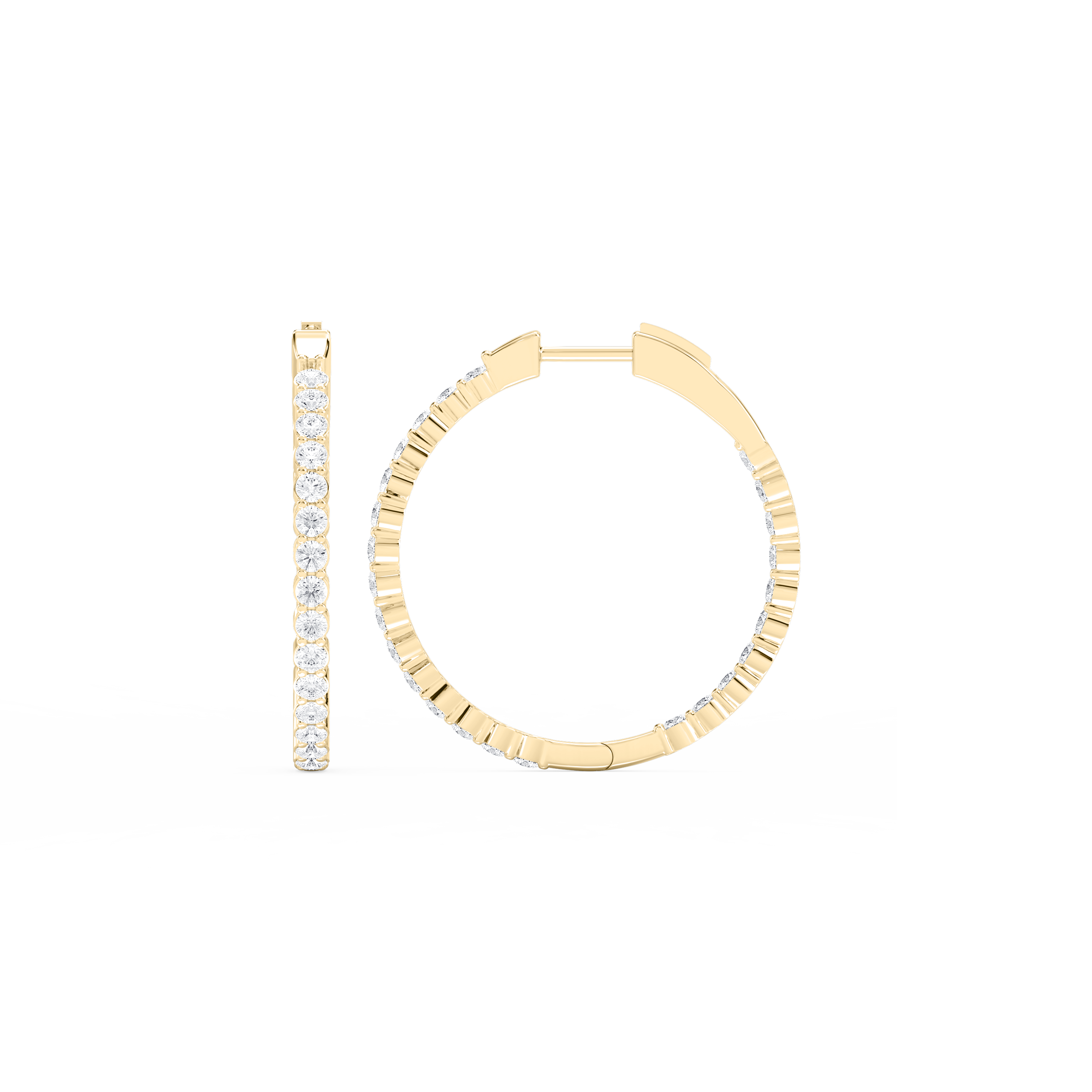 Lovea Inside-Out Creolen Fine – Rundschliff – Gelbgold