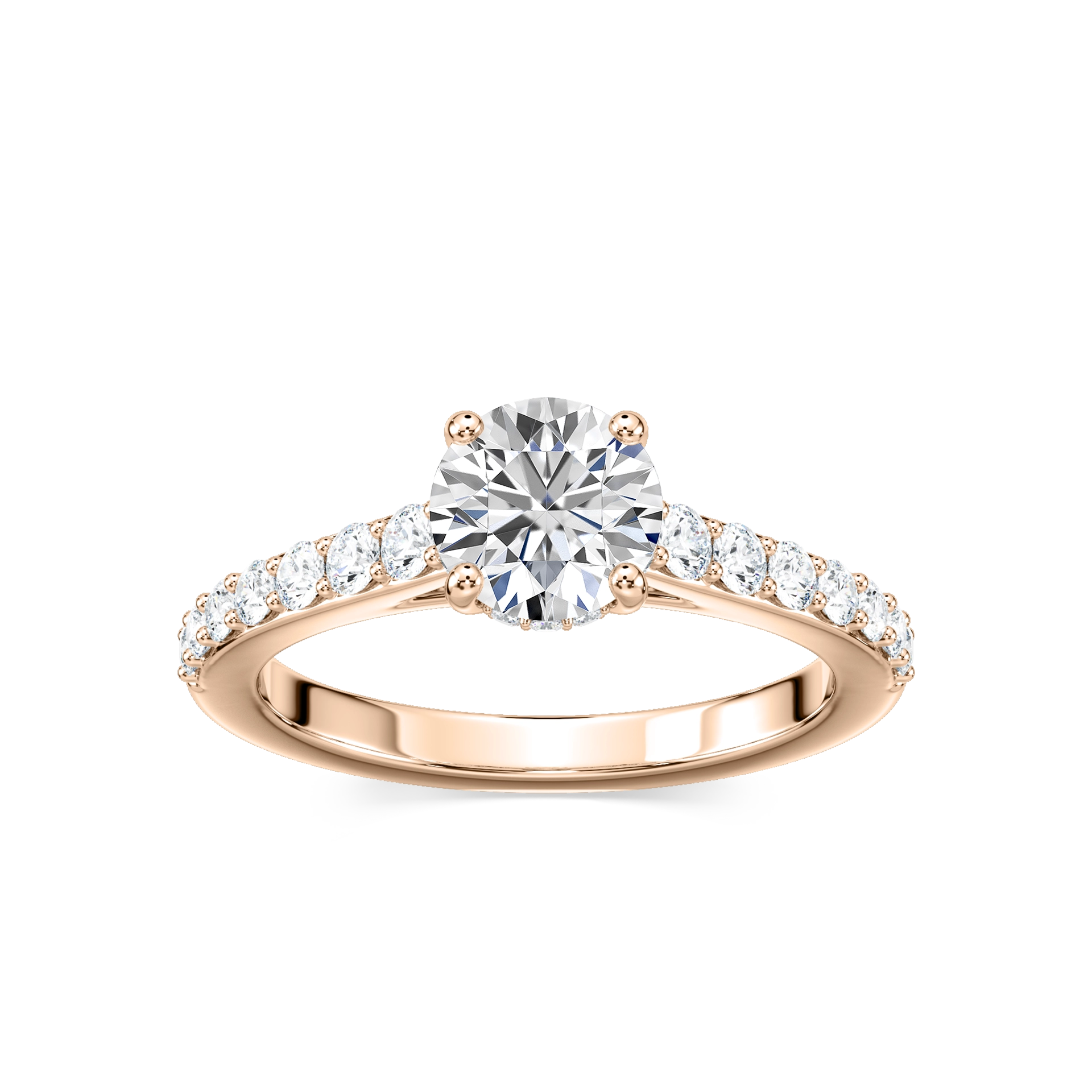 Lovea Angel Hidden Halo Verlobungsring Rundschliff – Roségold