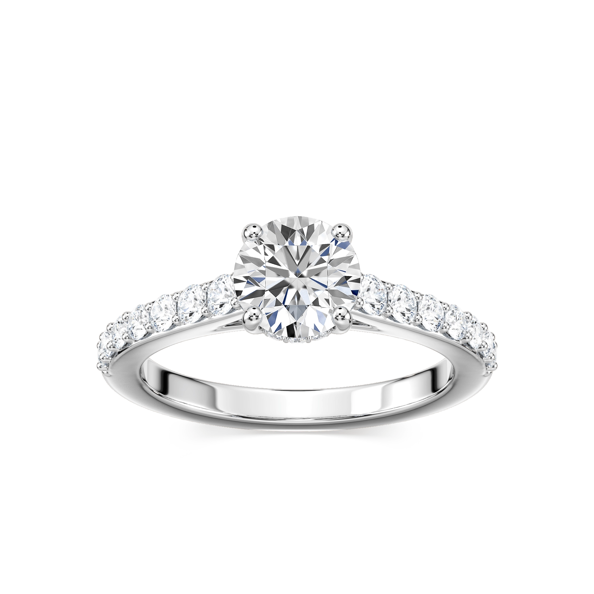 Lovea Angel Hidden Halo Verlobungsring Rundschliff – Weißgold