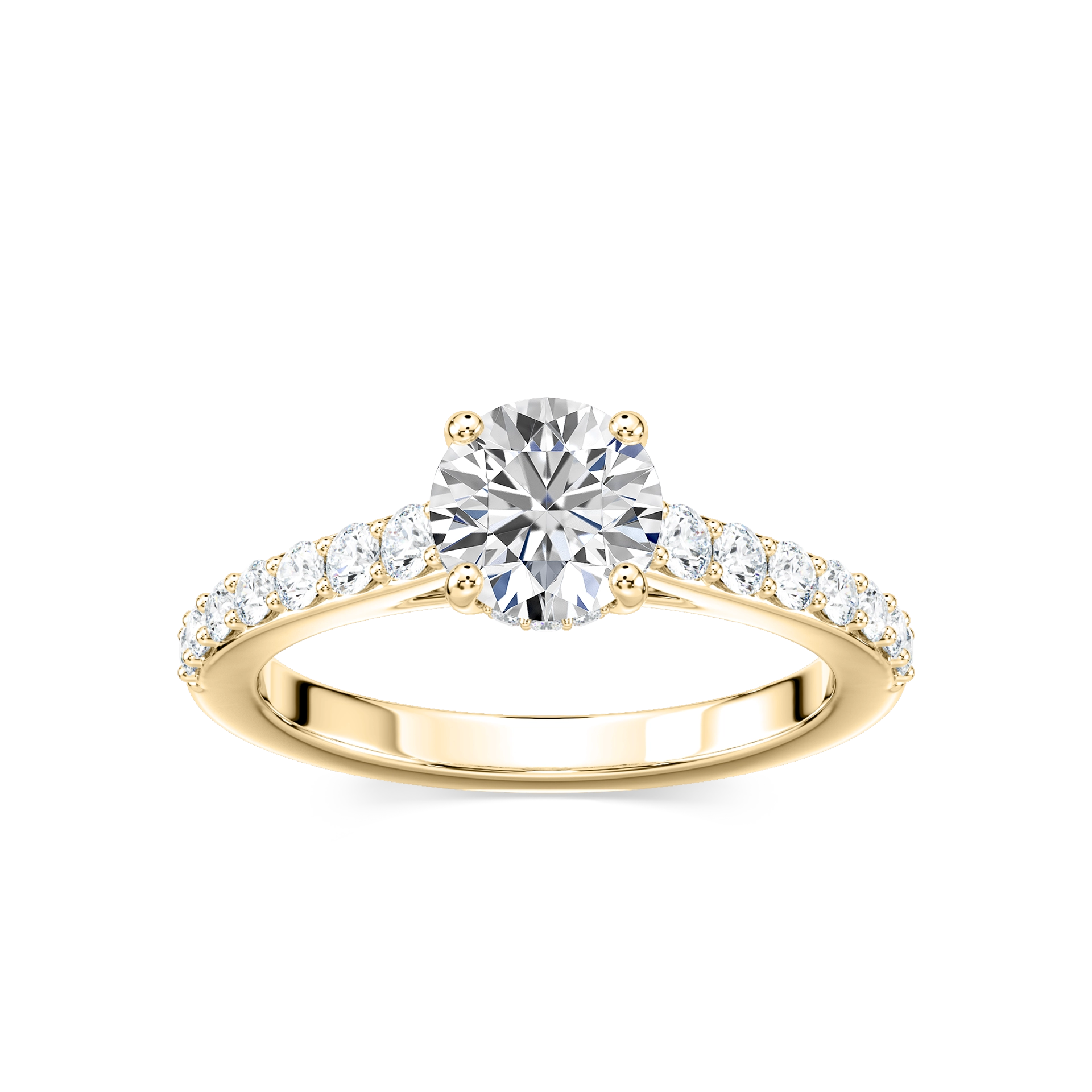 Lovea Angel Hidden Halo Verlobungsring Rundschliff – Gelbgold