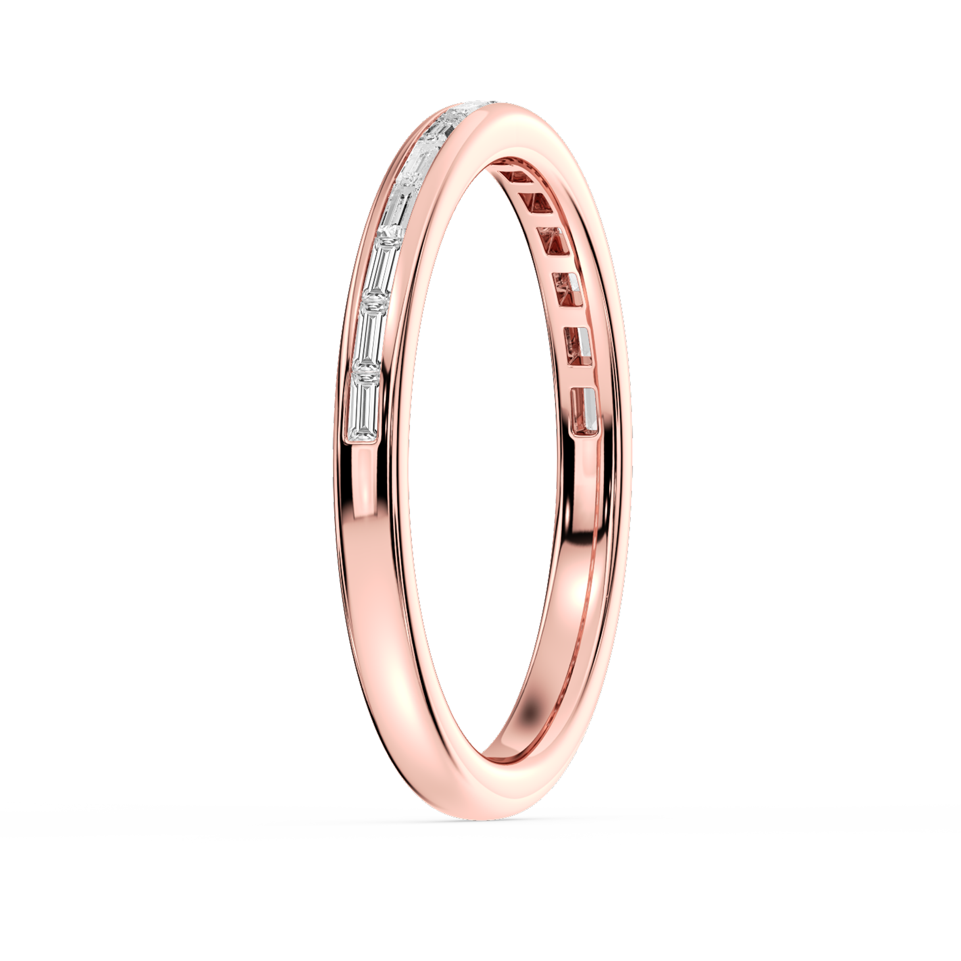 Lovea Clea Trauring – Baguette Kanalfassung – Roségold