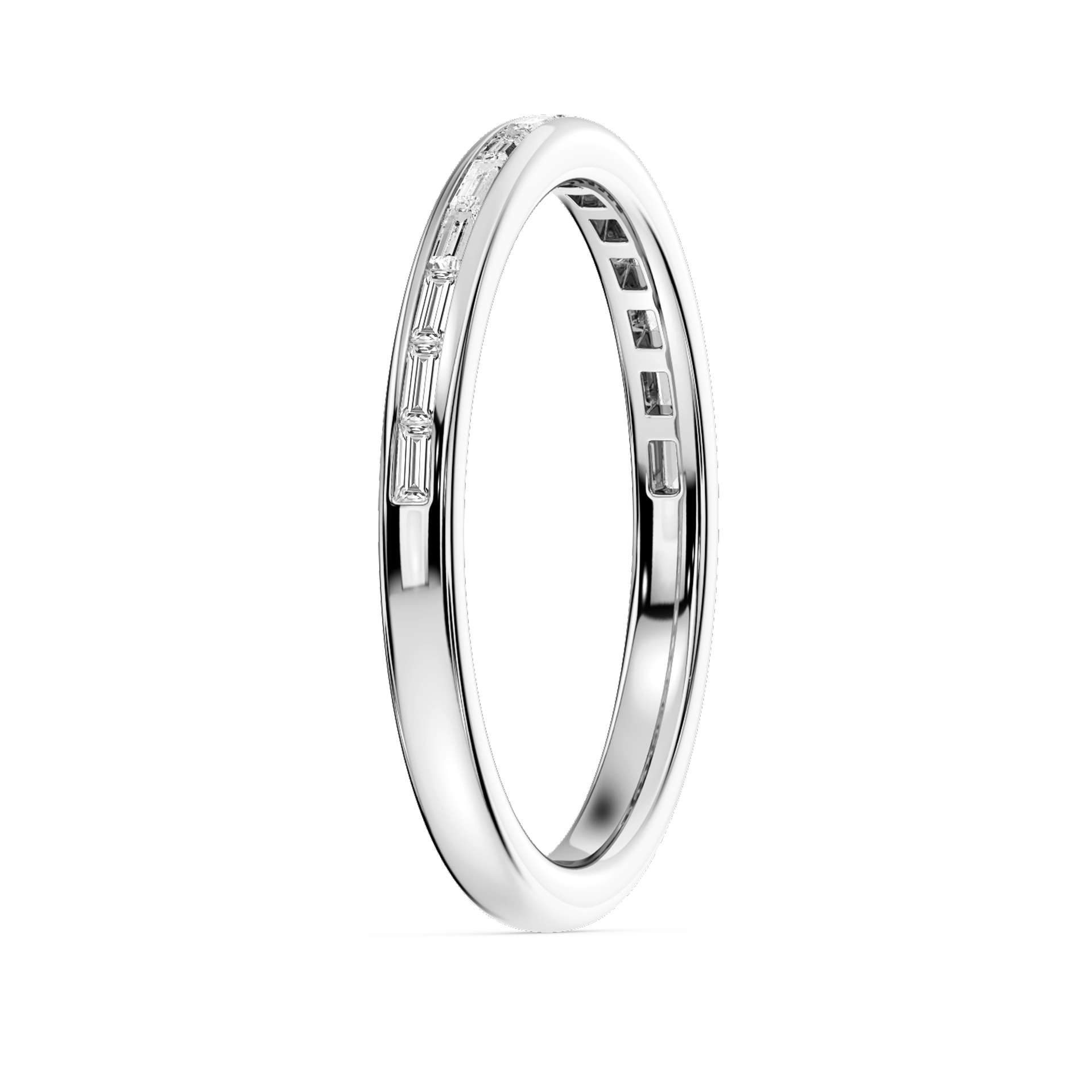 Lovea Clea Trauring – Baguette Kanalfassung – Weißgold