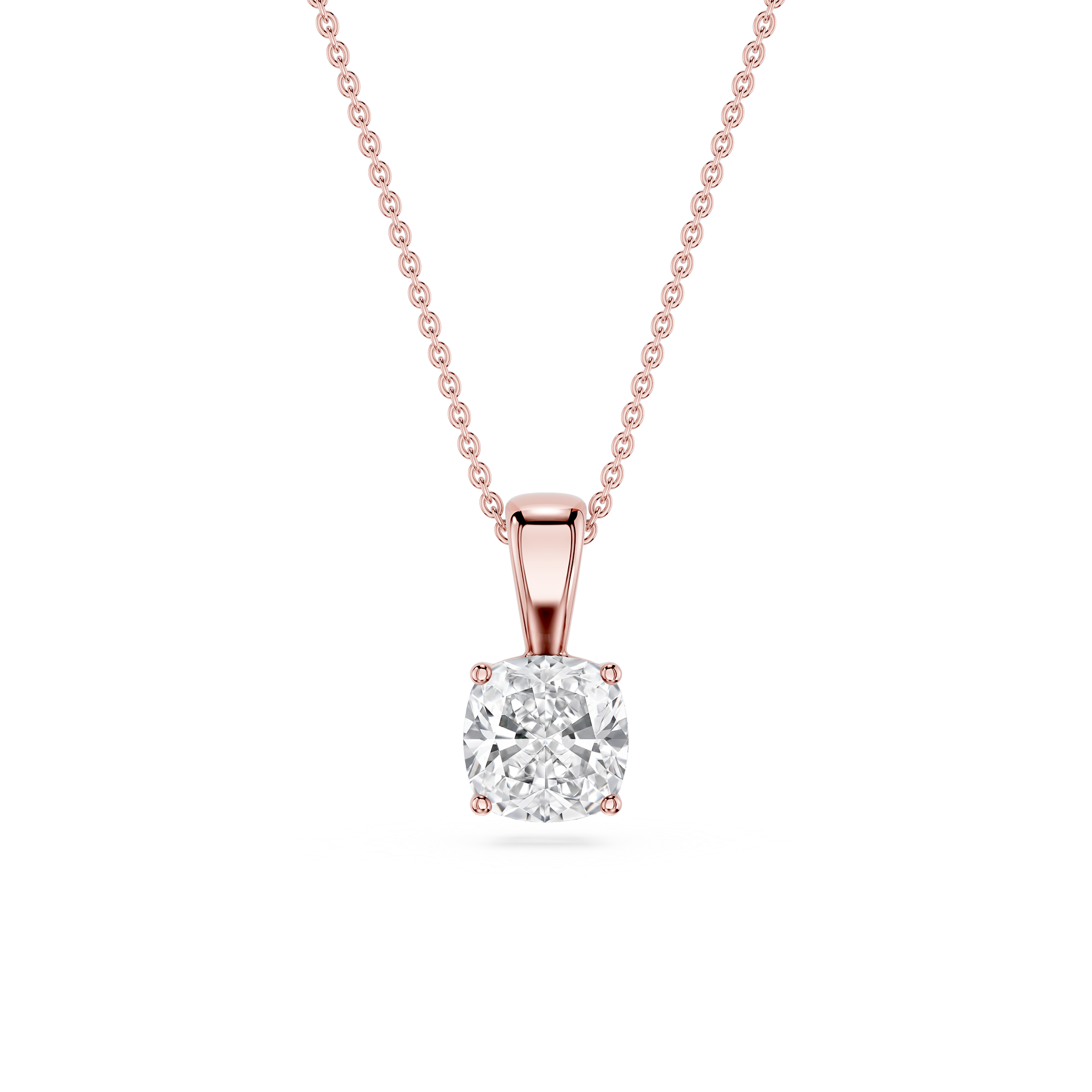Lovea Solitär Anhänger – Kissenschliff – Roségold
