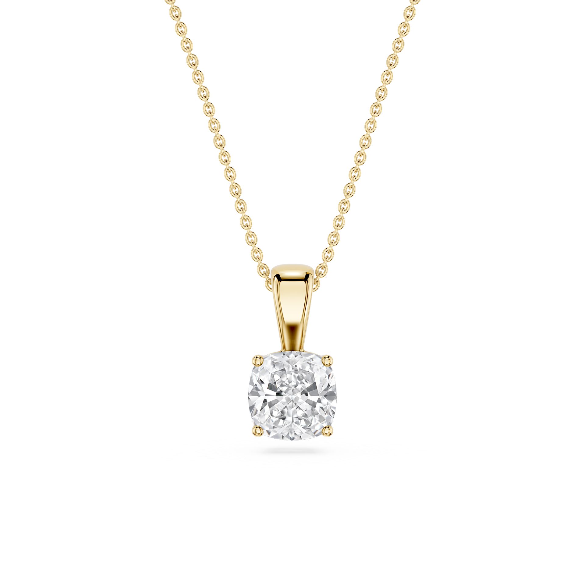 Lovea Solitär Anhänger – Kissenschliff – Gelbgold