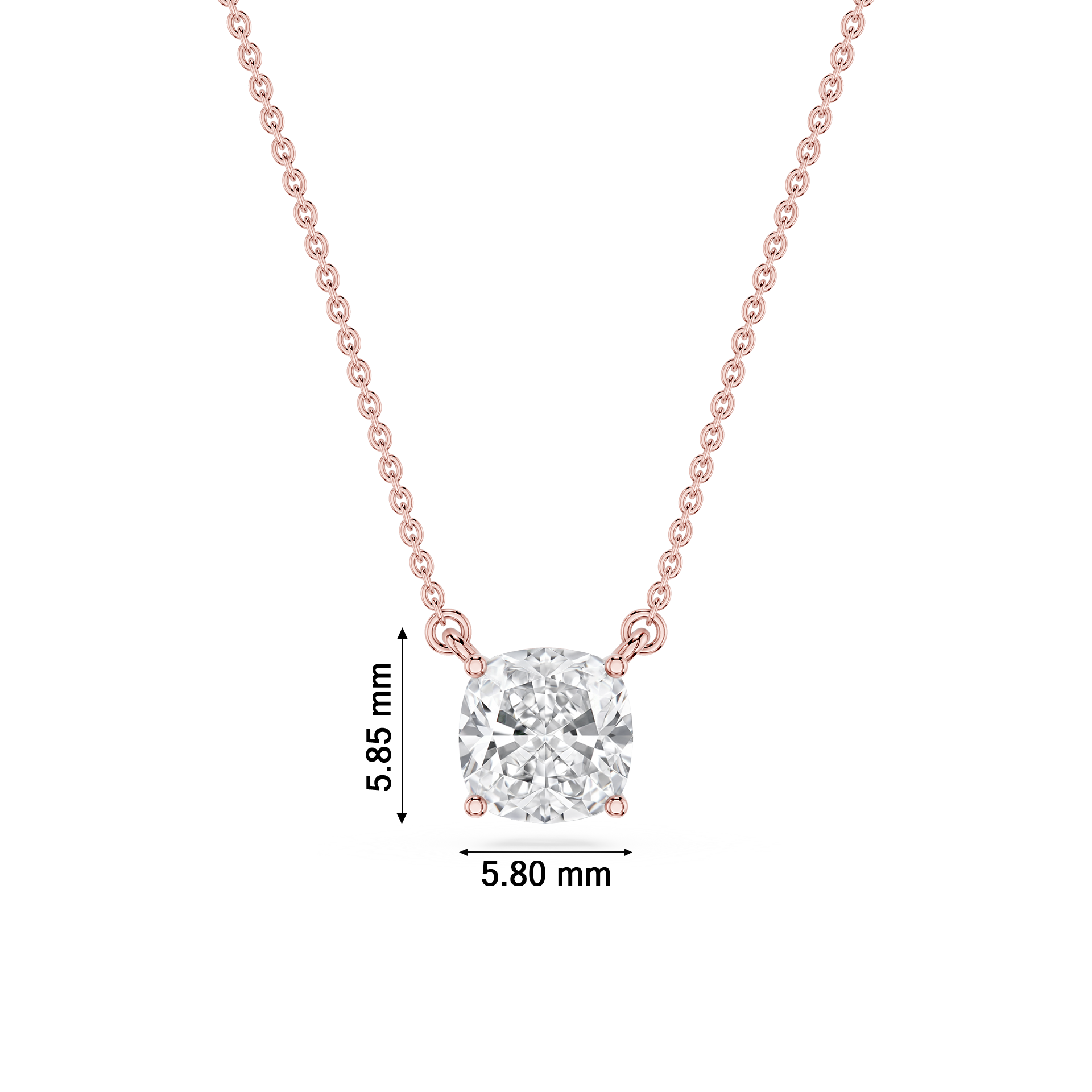 Lovea Classic Anhänger – Kissenschliff – Roségold