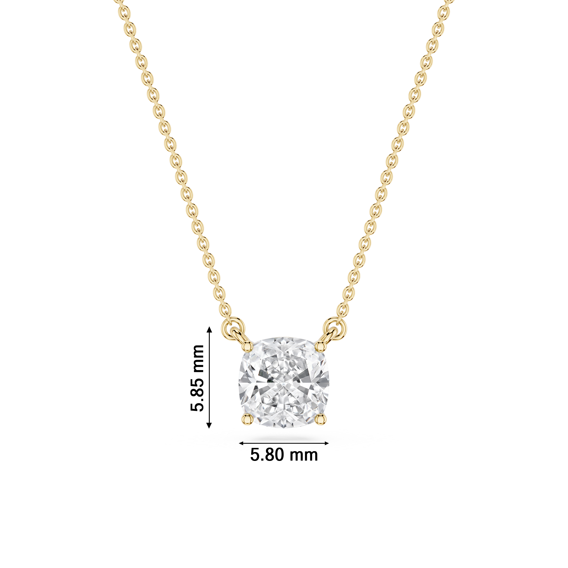 Lovea Classic Anhänger – Kissenschliff – Gelbgold