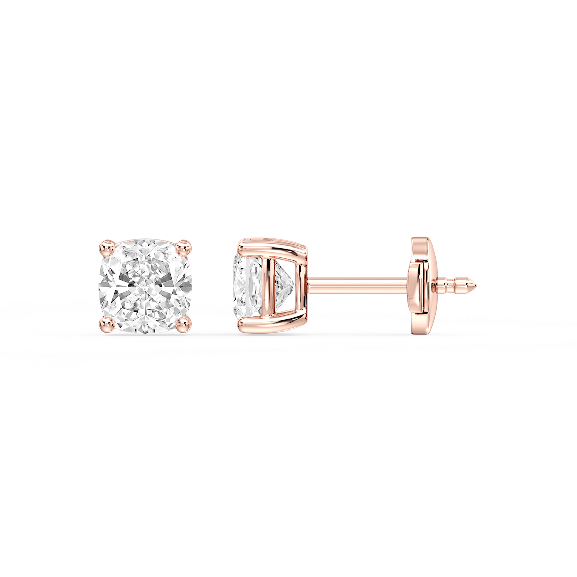 Lovea Classic Ohrstecker Sicherheitsverschluss – Kissenschliff – Roségold