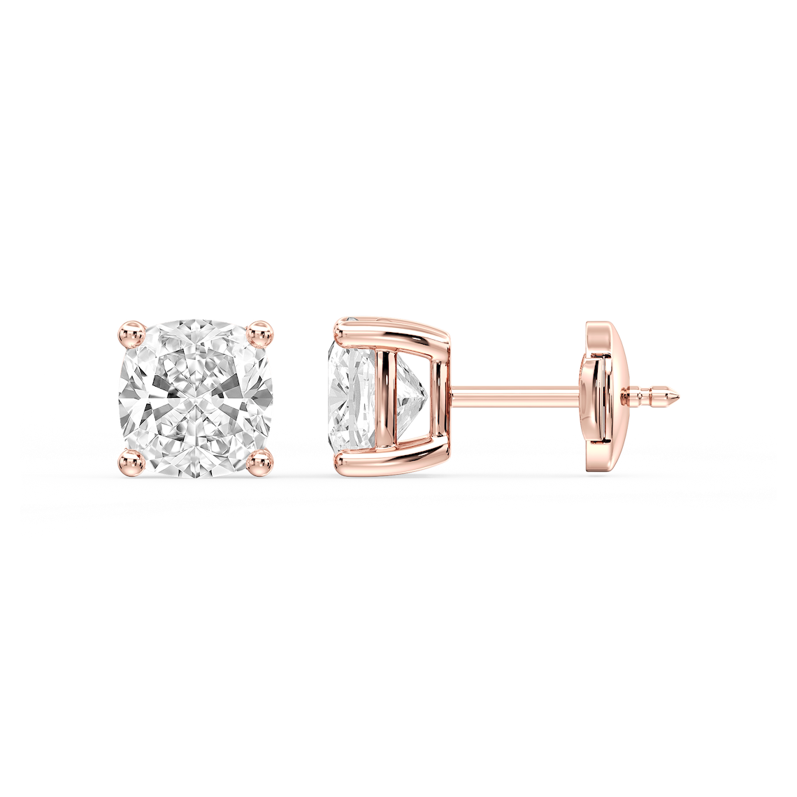 Lovea Classic Ohrstecker Sicherheitsverschluss – Kissenschliff – Roségold