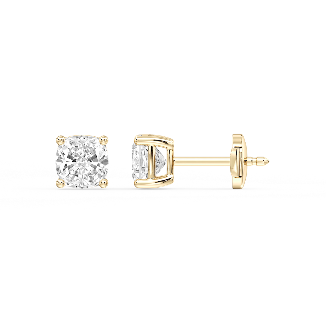 Lovea Classic Ohrstecker Sicherheitsverschluss – Kissenschliff – Gelbgold