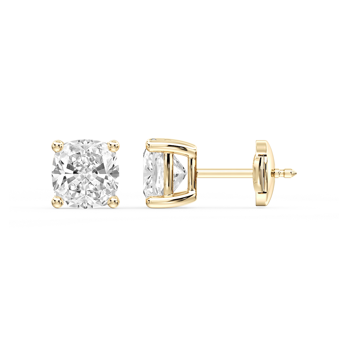 Lovea Classic Ohrstecker Sicherheitsverschluss – Kissenschliff – Gelbgold