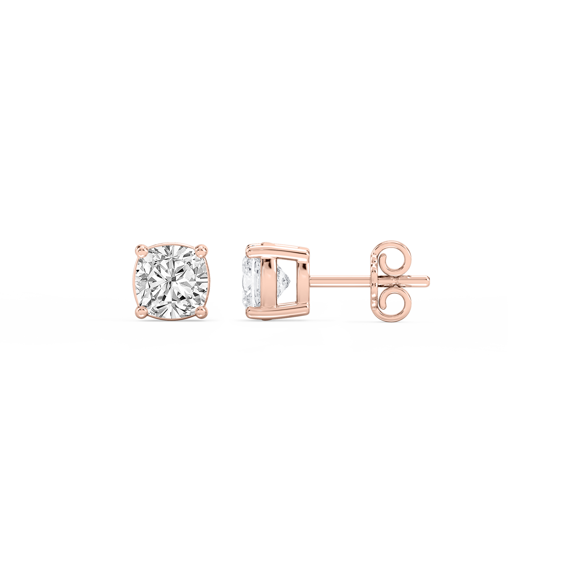 Lovea Classic Ohrstecker Steckverschluss – Kissenschliff – Roségold