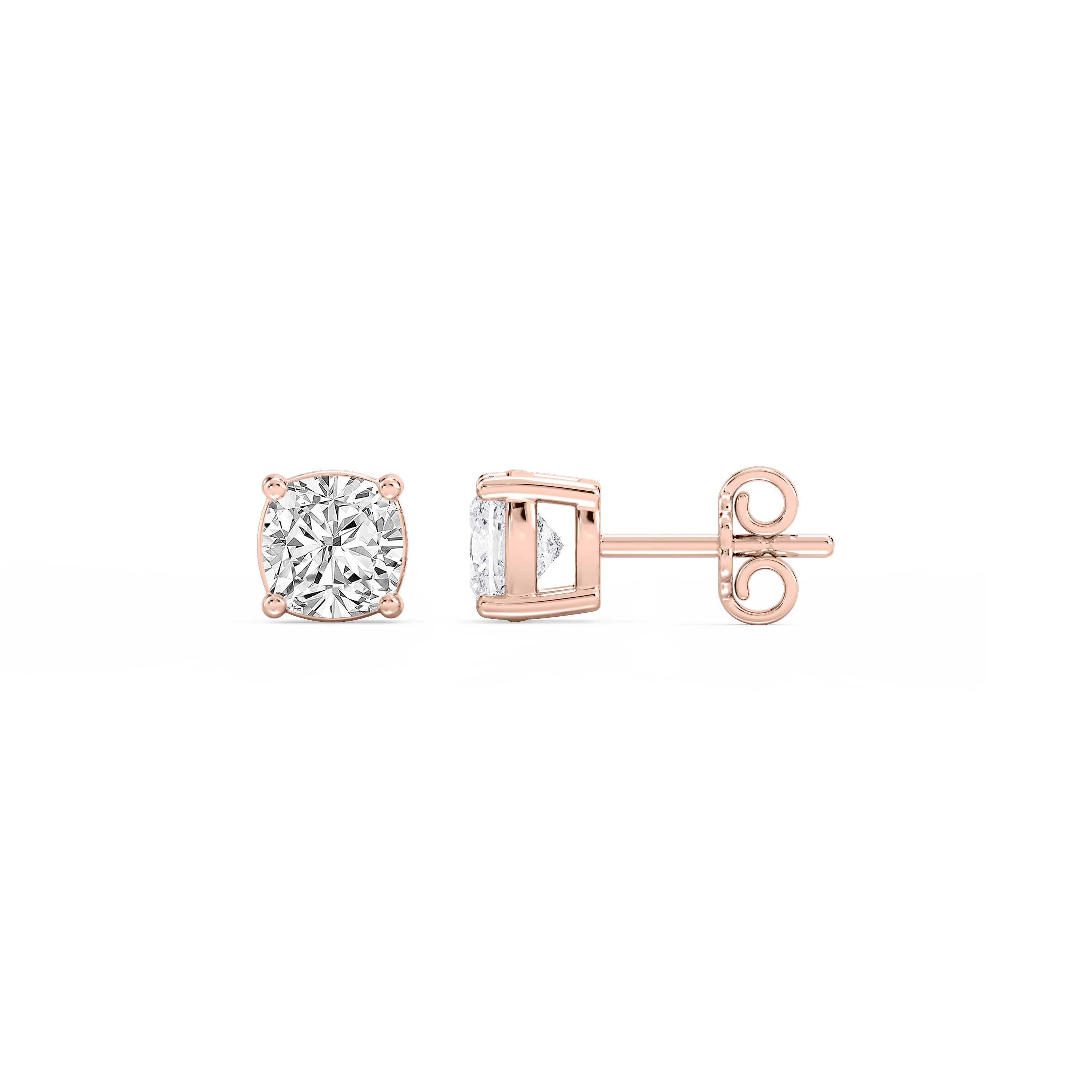 Lovea Classic Ohrstecker Steckverschluss – Kissenschliff – Roségold