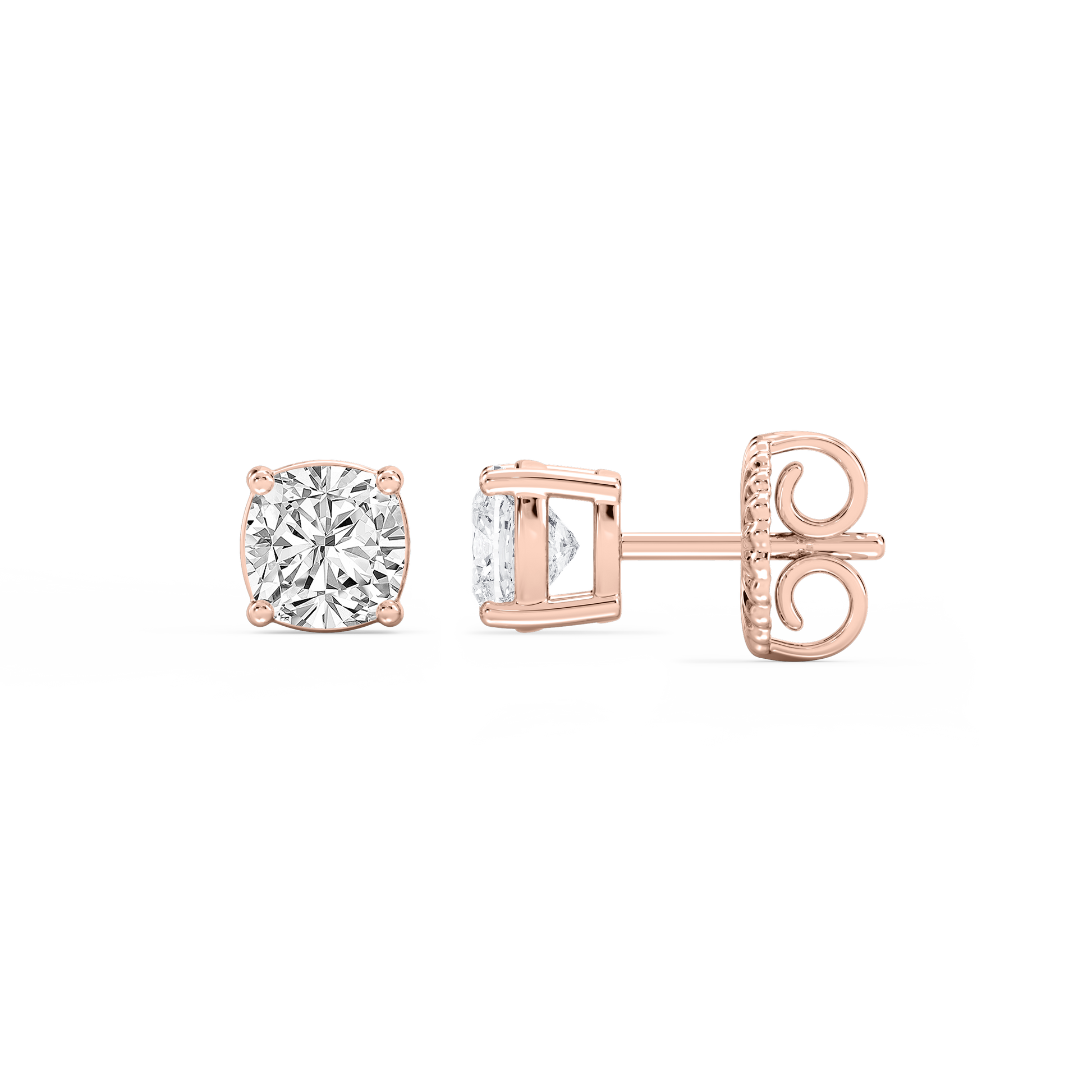 Lovea Classic Ohrstecker Steckverschluss – Kissenschliff – Roségold