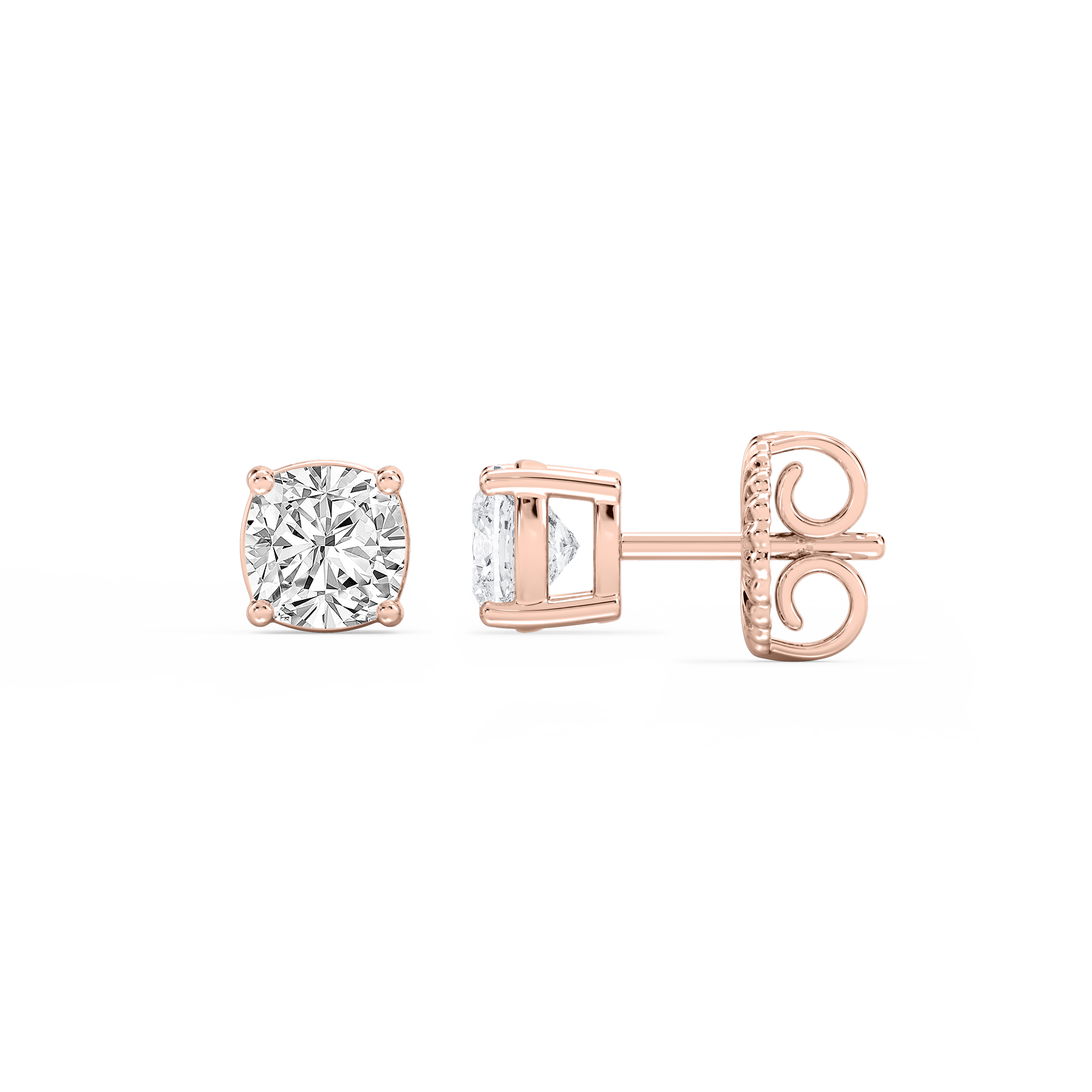 Lovea Classic Ohrstecker Steckverschluss – Kissenschliff – Roségold
