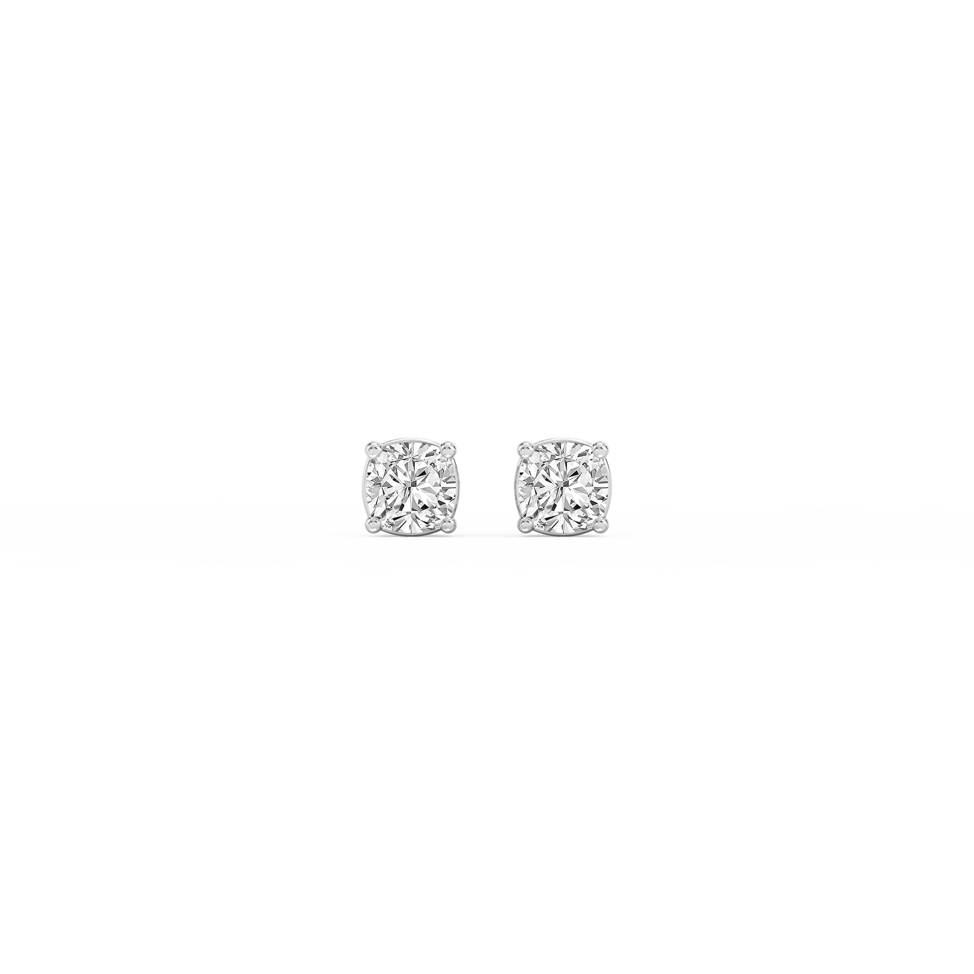 Lovea Classic Ohrstecker Steckverschluss – Kissenschliff – Weißgold