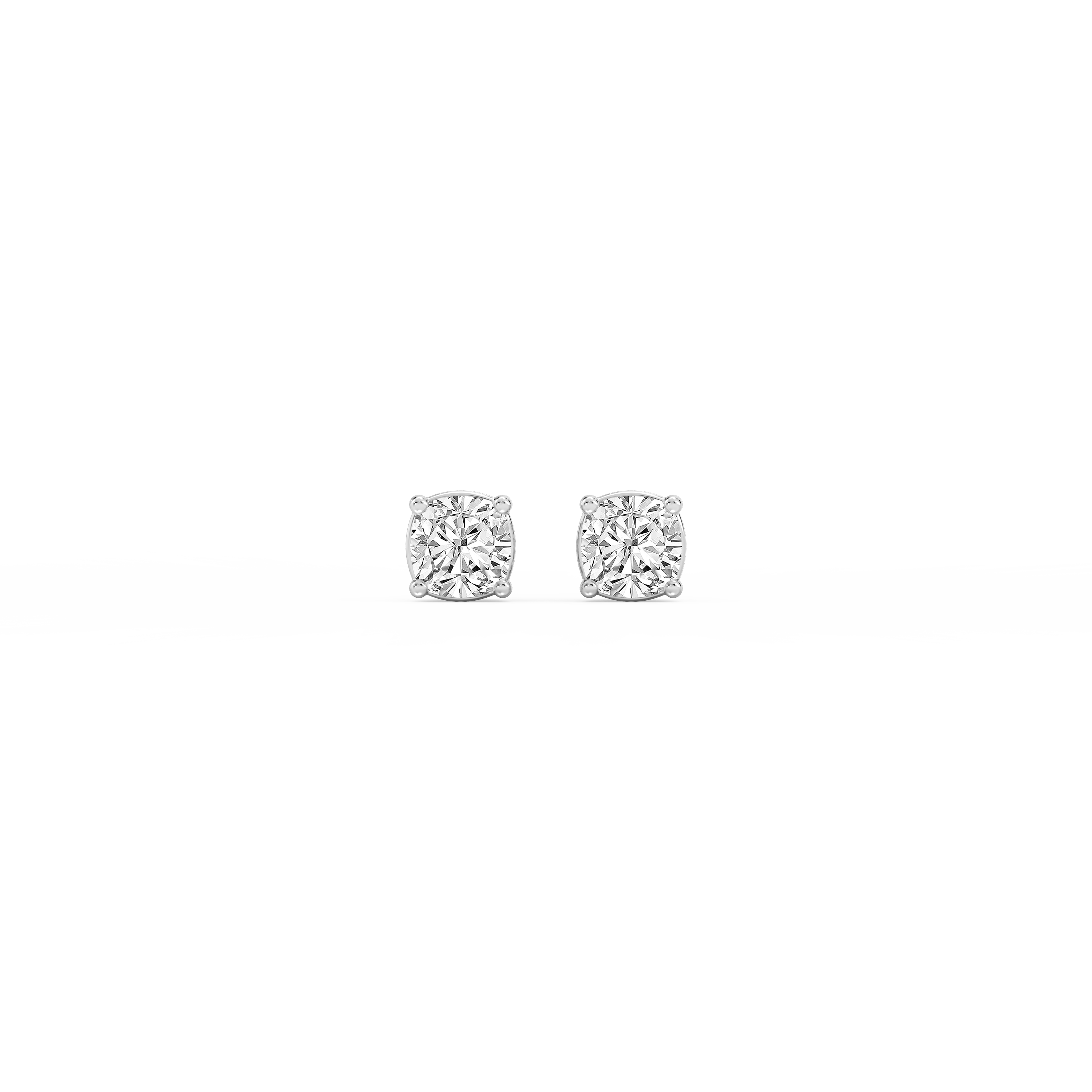 Lovea Classic Ohrstecker Steckverschluss – Kissenschliff – Weißgold