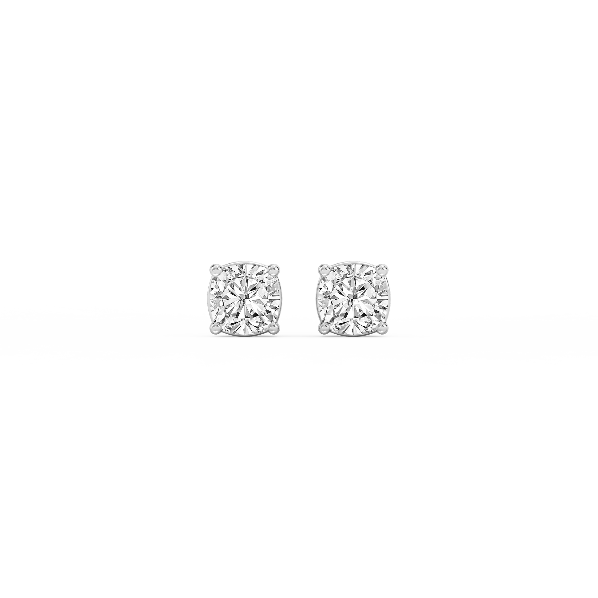 Lovea Classic Ohrstecker Steckverschluss – Kissenschliff – Weißgold