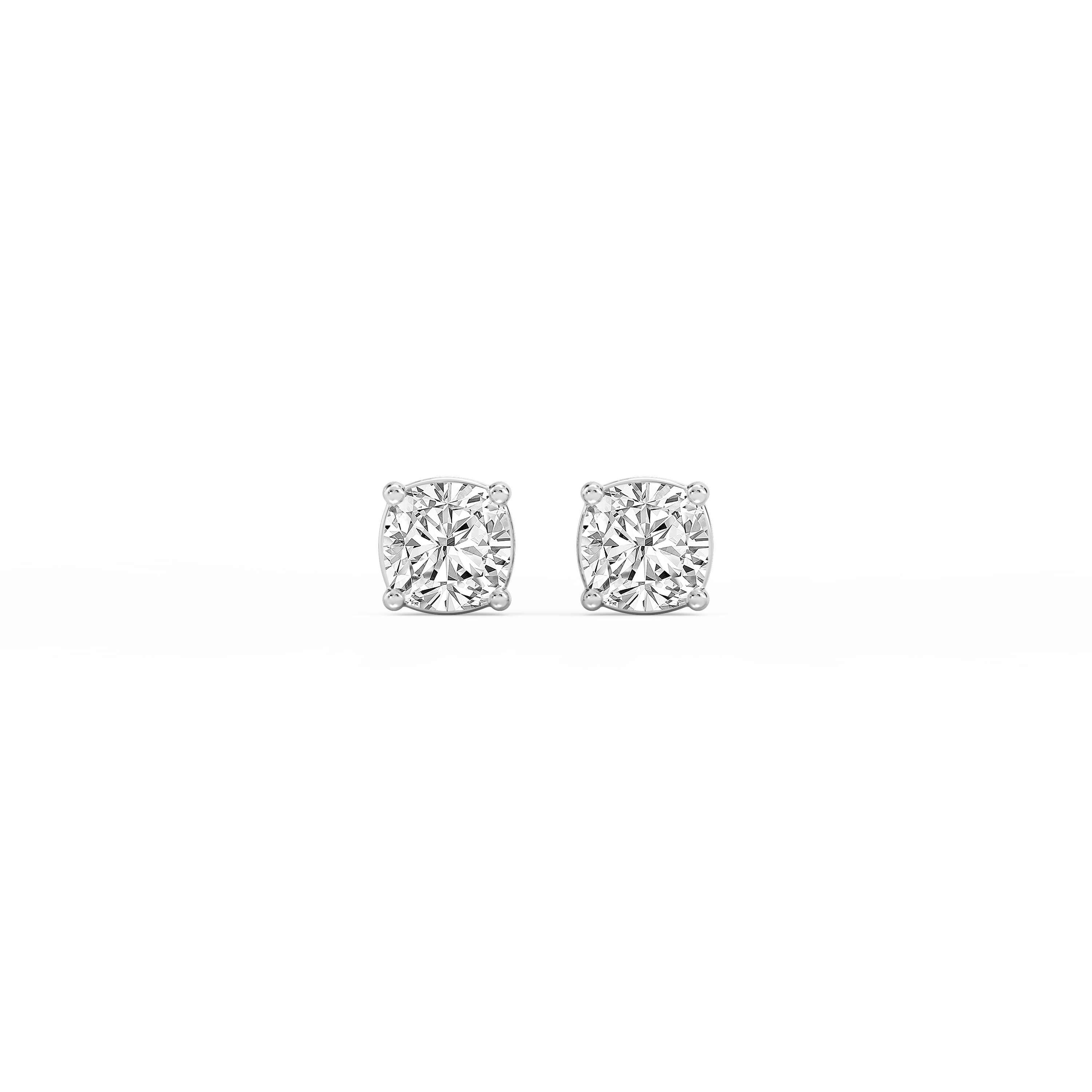 Lovea Classic Ohrstecker Steckverschluss – Kissenschliff – Weißgold