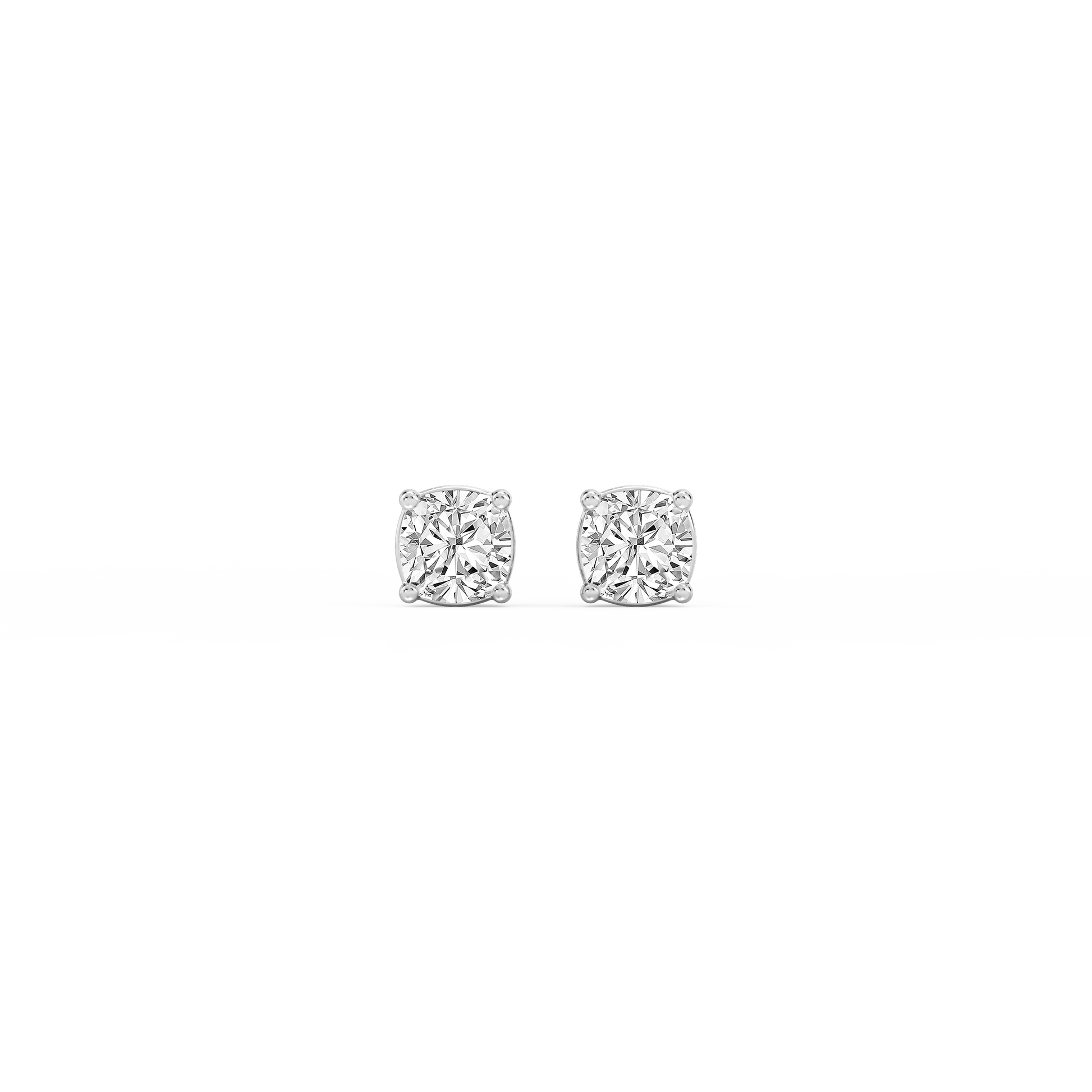 Lovea Classic Ohrstecker Steckverschluss – Kissenschliff – Weißgold
