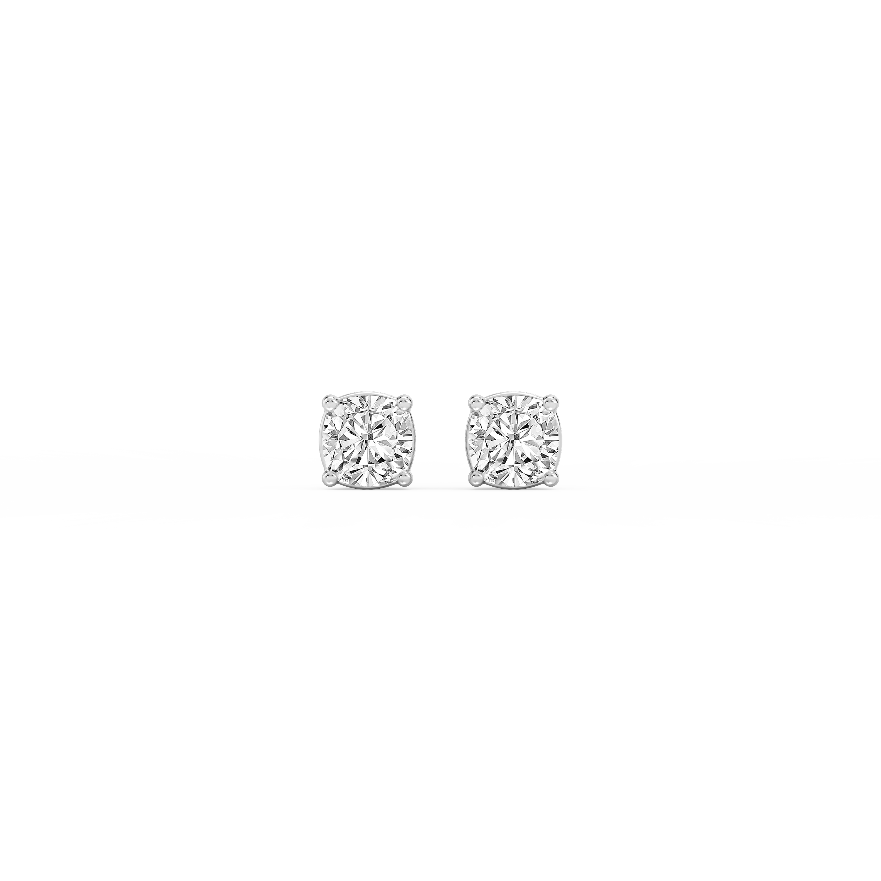 Lovea Classic Ohrstecker Steckverschluss – Kissenschliff – Weißgold