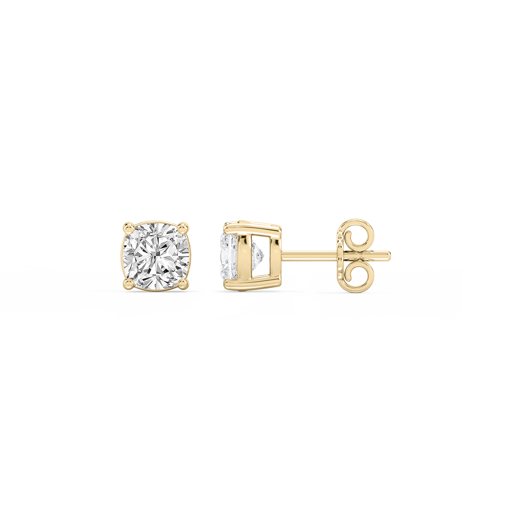 Lovea Classic Ohrstecker Steckverschluss – Kissenschliff – Gelbgold
