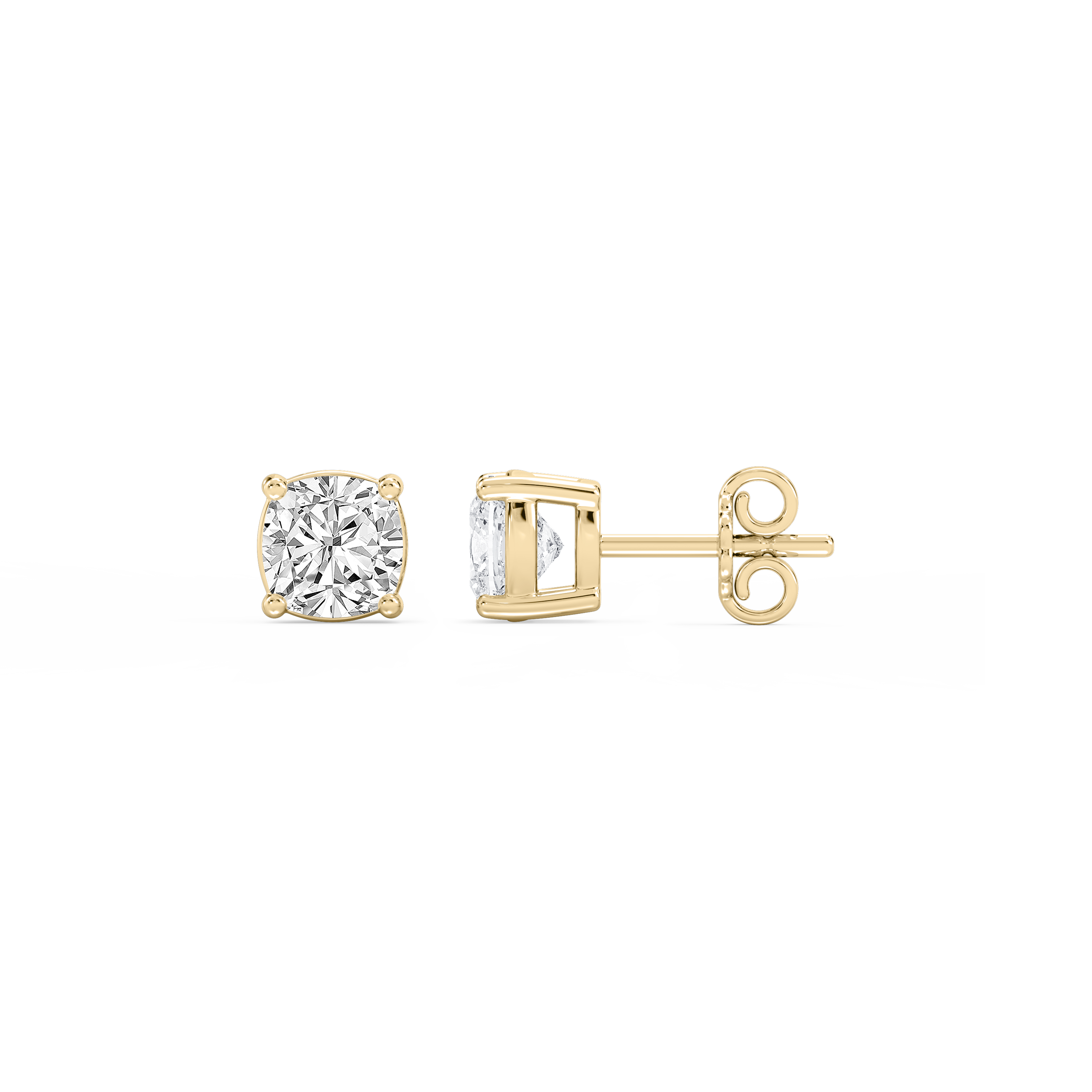 Lovea Classic Ohrstecker Steckverschluss – Kissenschliff – Gelbgold