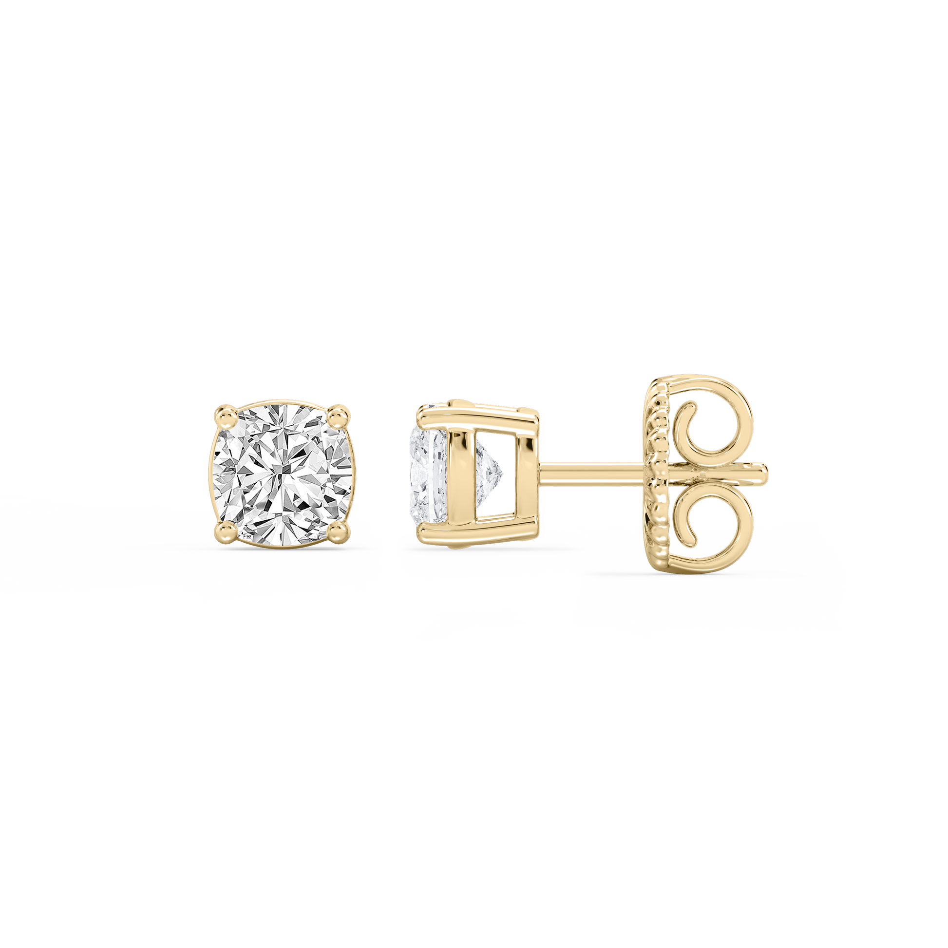 Lovea Classic Ohrstecker Steckverschluss – Kissenschliff – Gelbgold