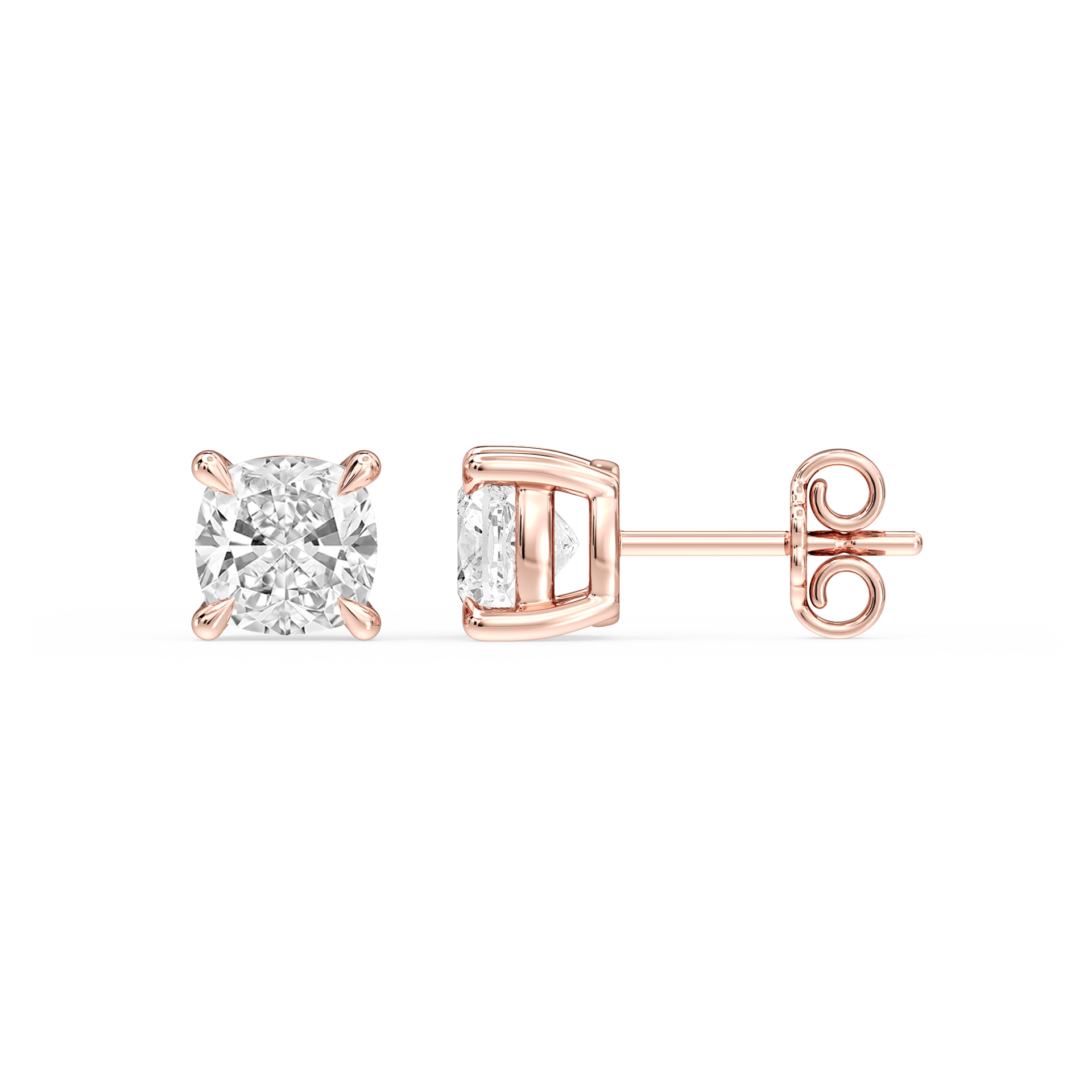 Lovea Claw Ohrstecker Steckverschluss – Kissenschliff – Roségold