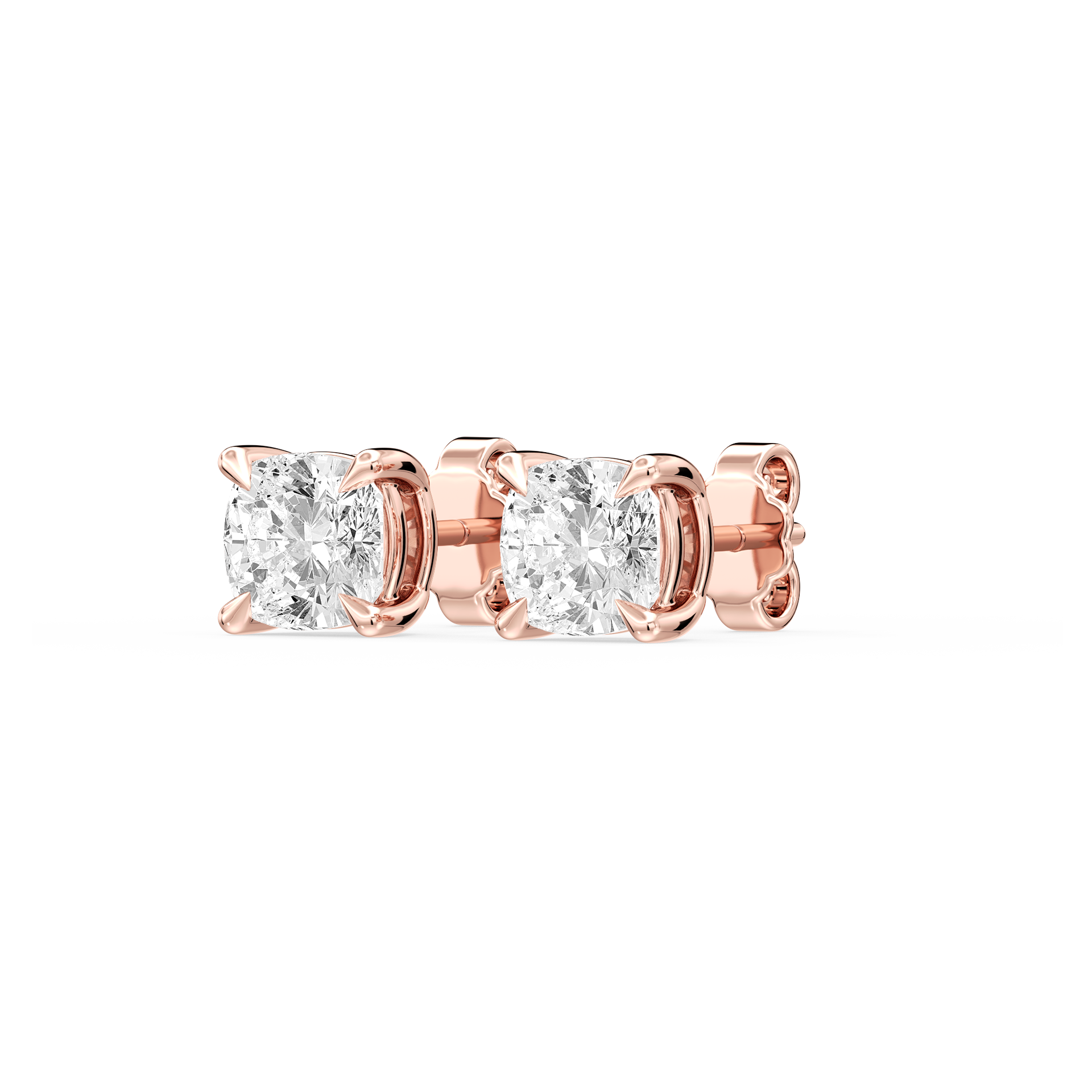 Lovea Claw Ohrstecker Steckverschluss – Kissenschliff – Roségold