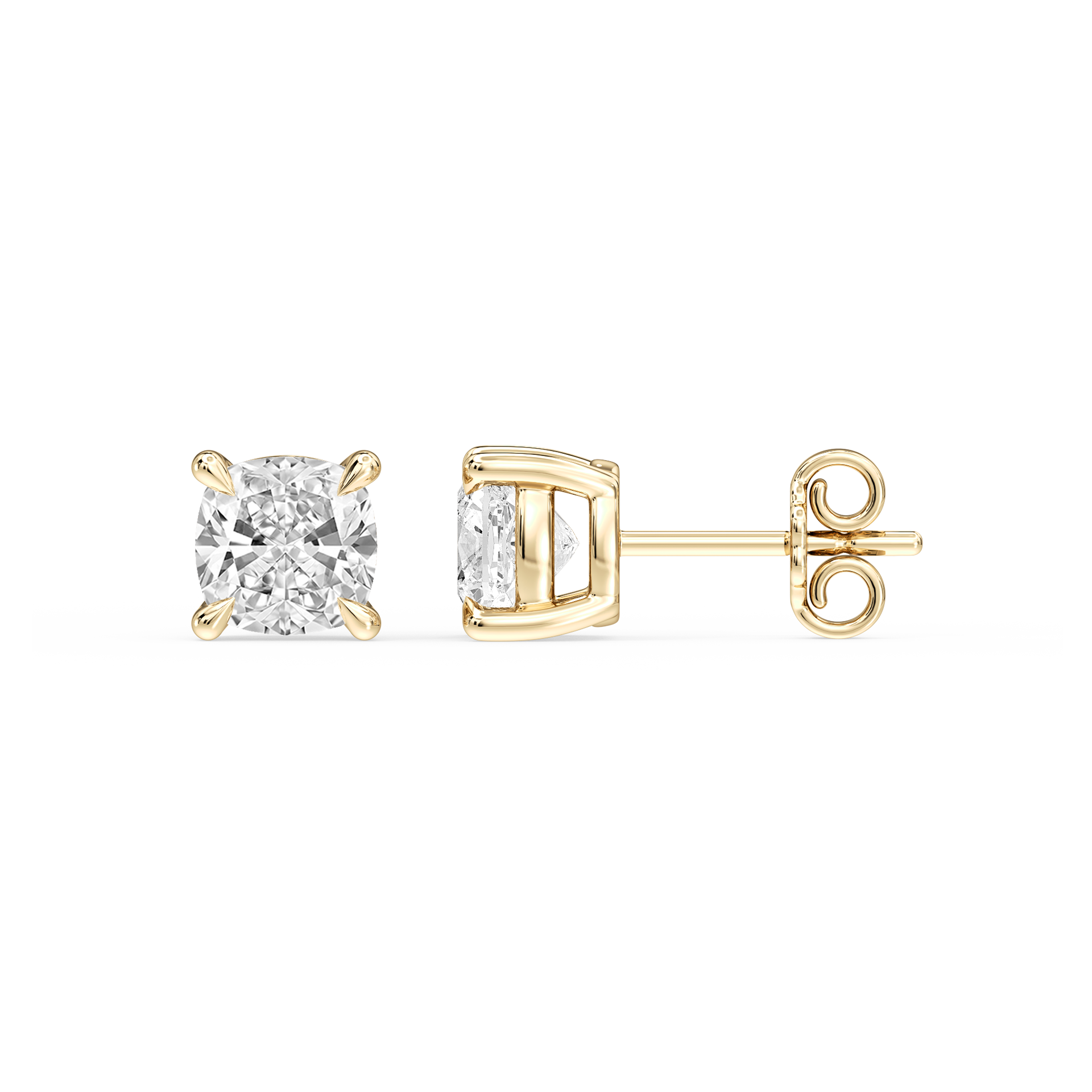 Lovea Claw Ohrstecker Steckverschluss – Kissenschliff – Gelbgold