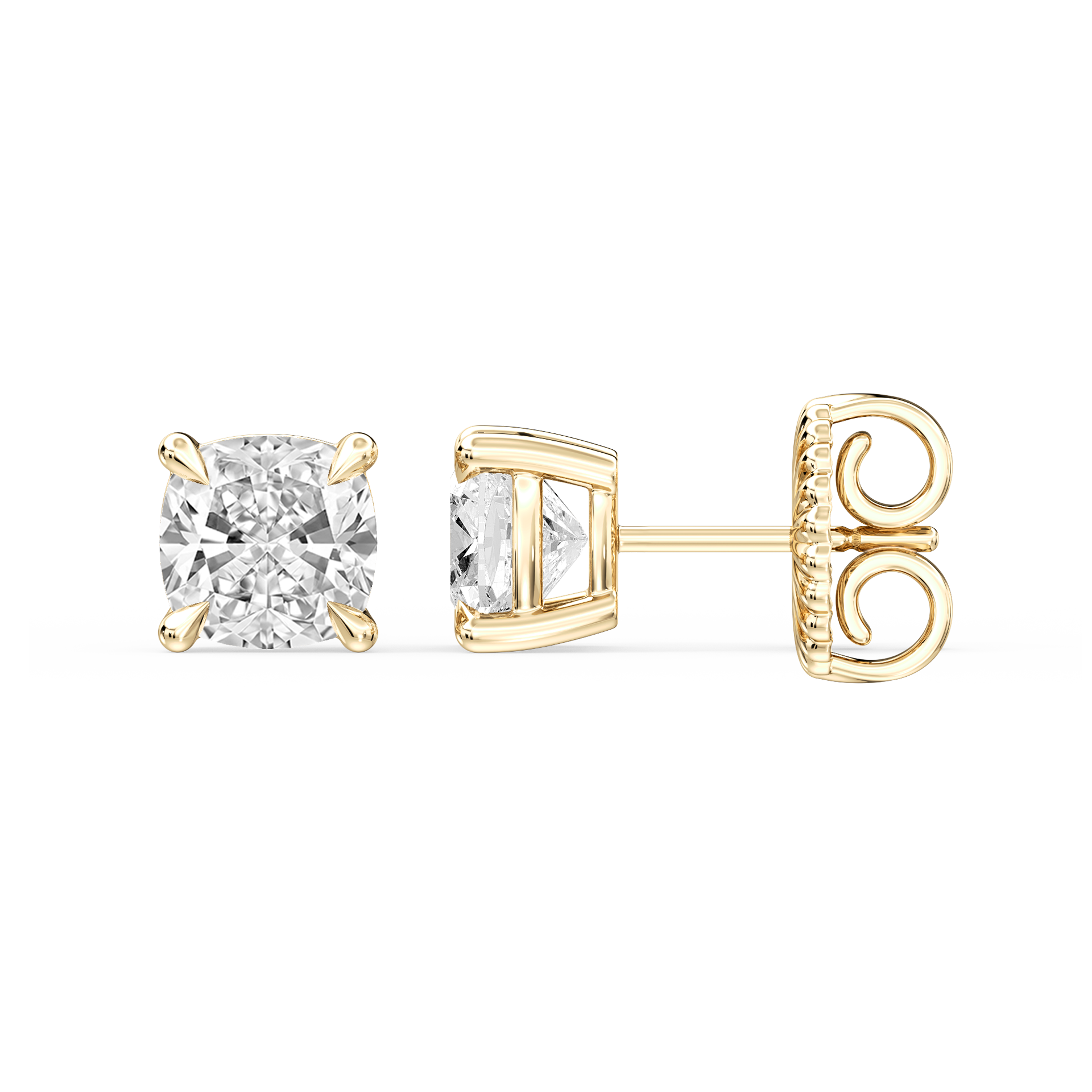 Lovea Claw Ohrstecker Steckverschluss – Kissenschliff – Gelbgold