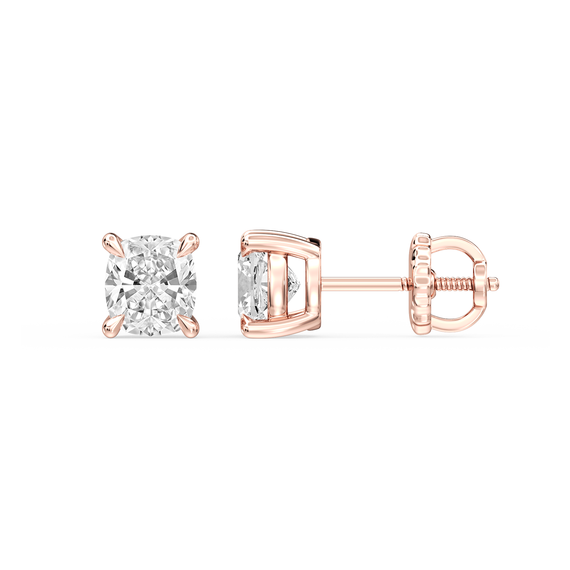 Lovea Claw Ohrstecker Schraubverschluss – Kissenschliff – Roségold
