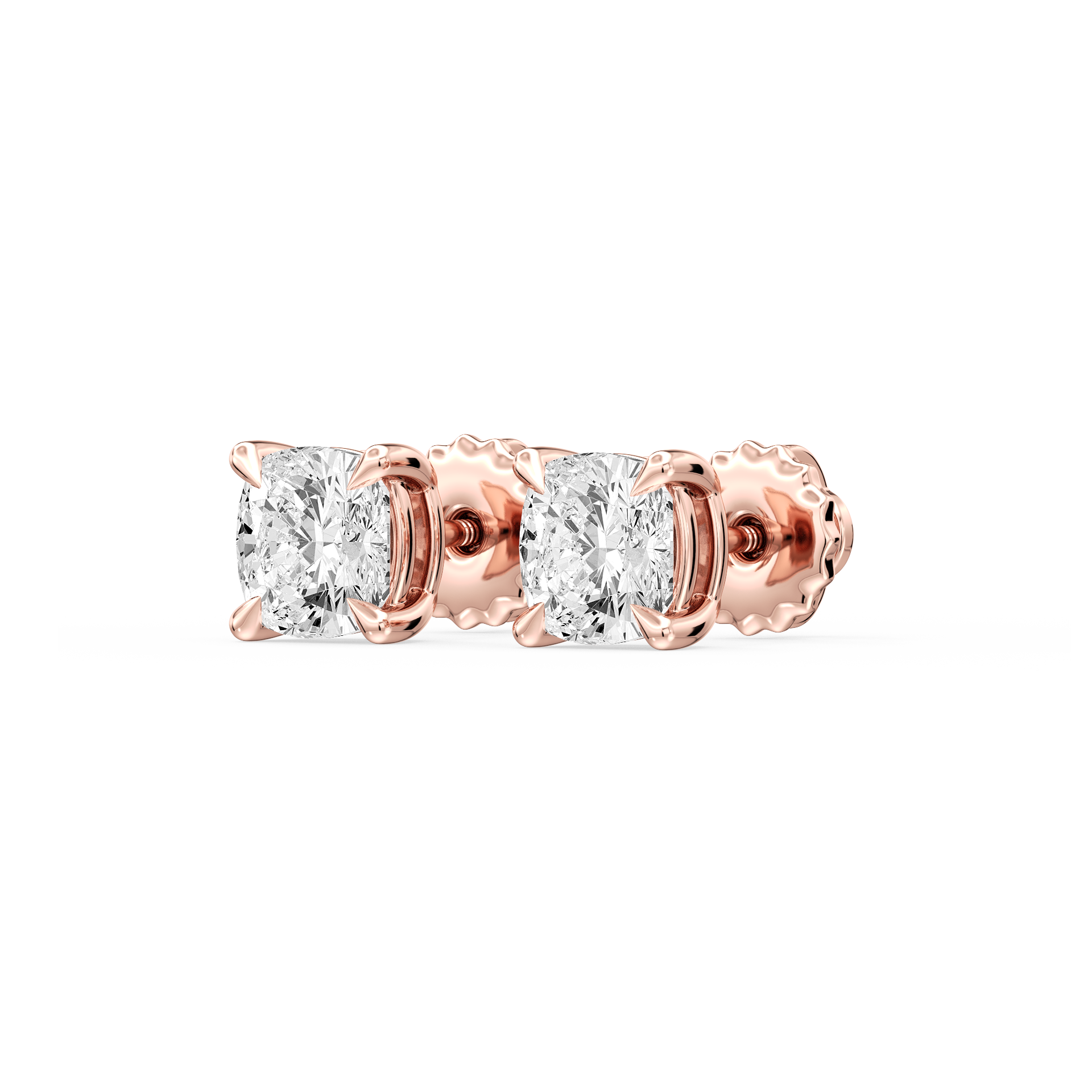 Lovea Claw Ohrstecker Schraubverschluss – Kissenschliff – Roségold