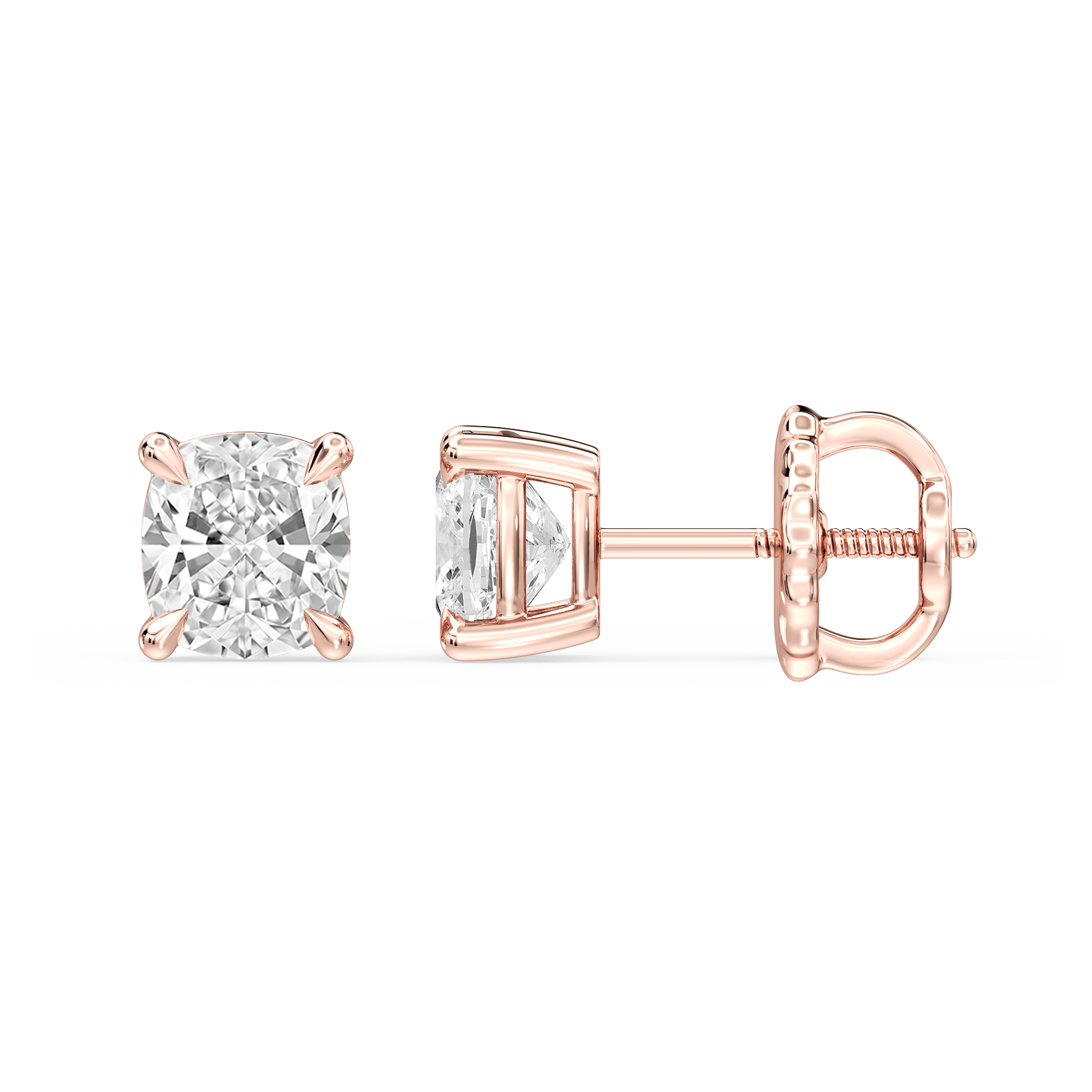 Lovea Claw Ohrstecker Schraubverschluss – Kissenschliff – Roségold