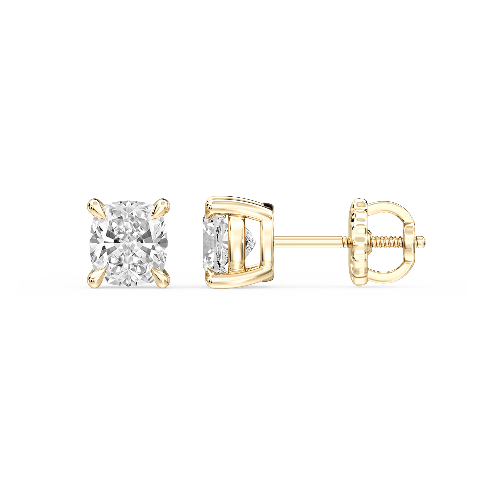 Lovea Claw Ohrstecker Schraubverschluss – Kissenschliff – Gelbgold