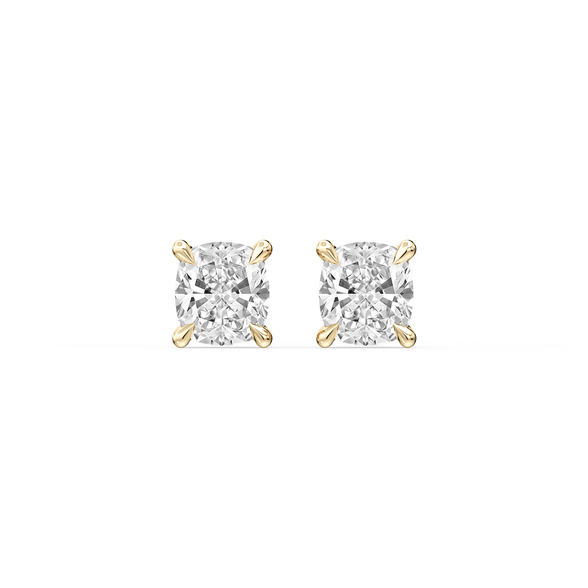 Lovea Claw Ohrstecker Schraubverschluss – Kissenschliff – Gelbgold