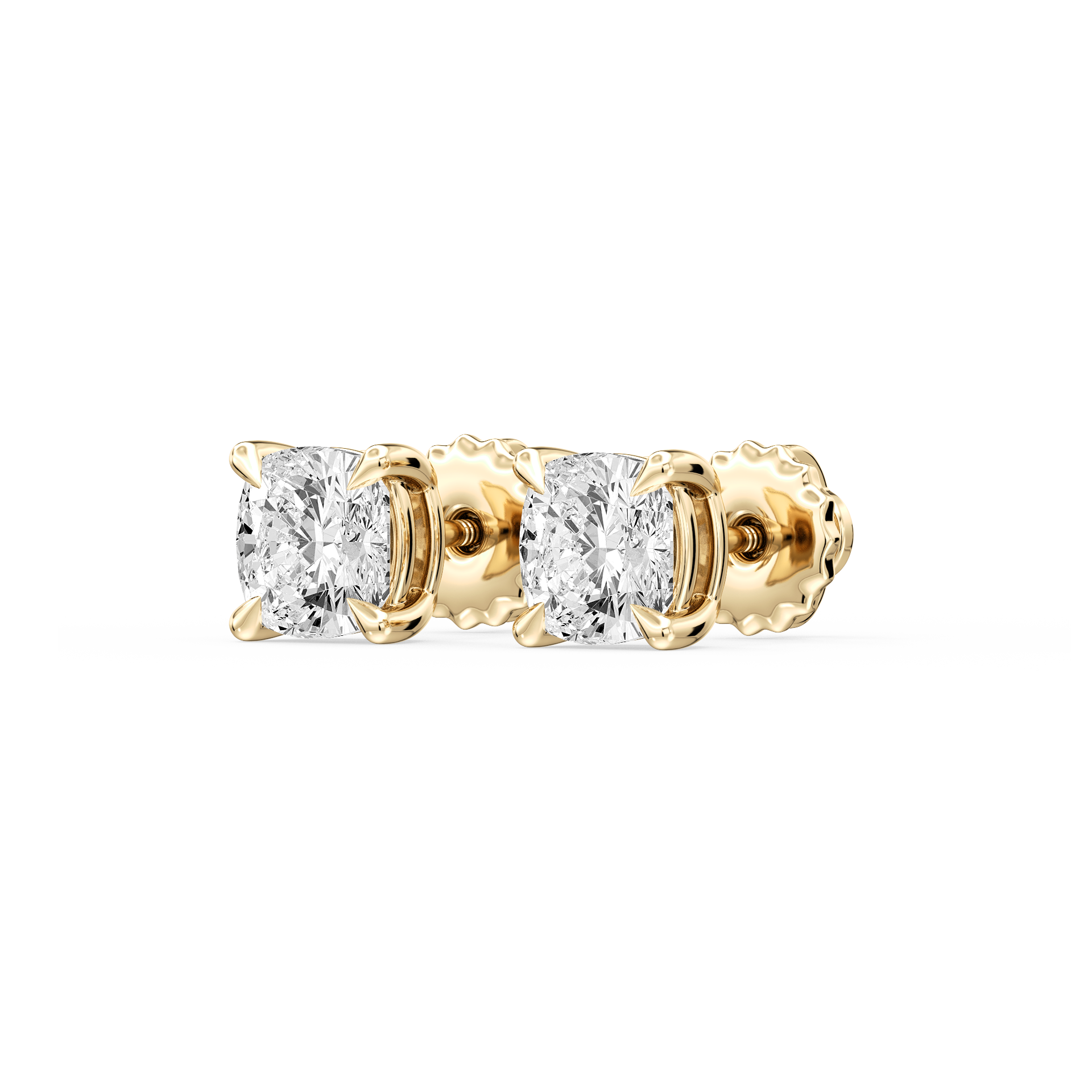 Lovea Claw Ohrstecker Schraubverschluss – Kissenschliff – Gelbgold