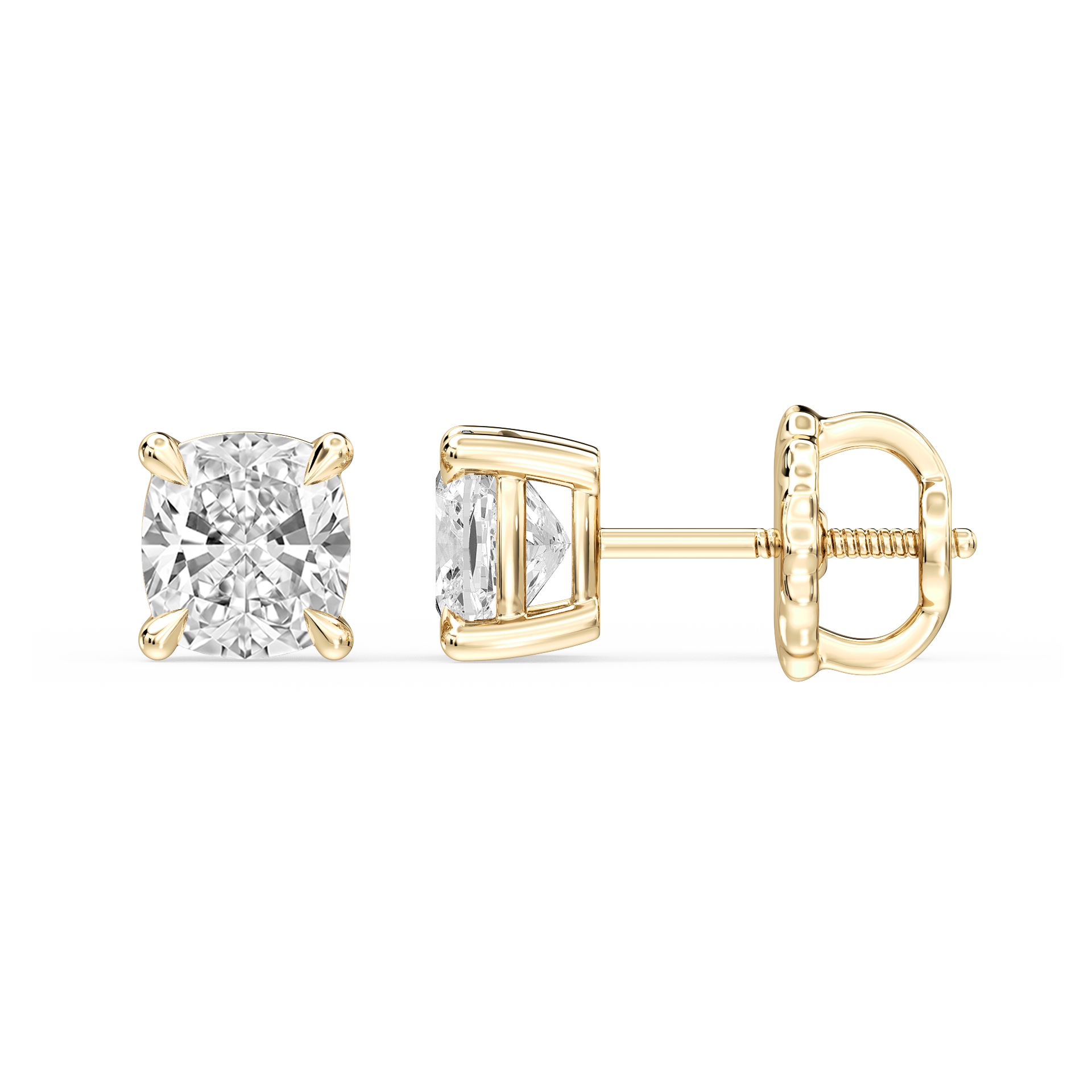Lovea Claw Ohrstecker Schraubverschluss – Kissenschliff – Gelbgold
