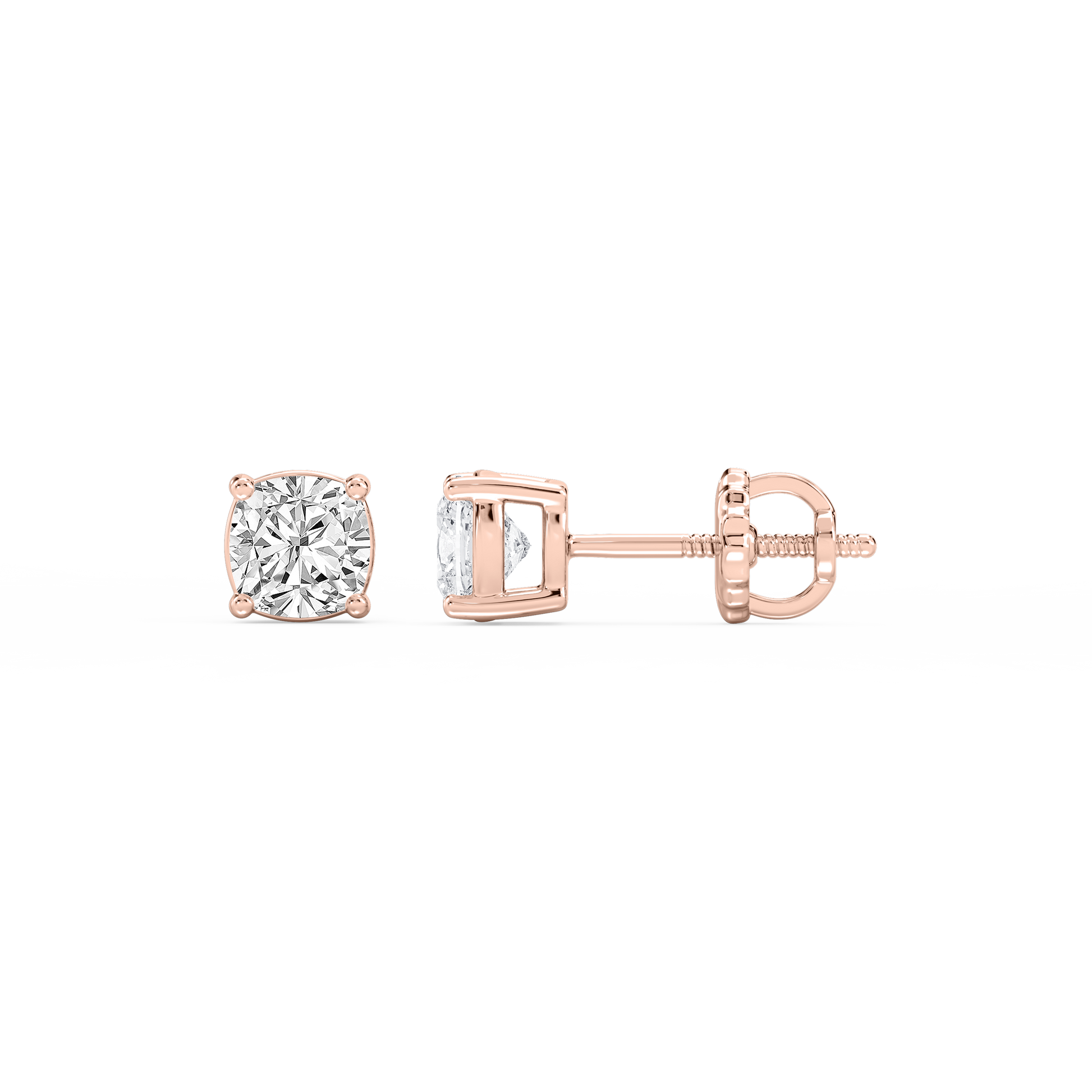 Lovea Classic Ohrstecker Schraubverschluss – Kissenschliff – Roségold