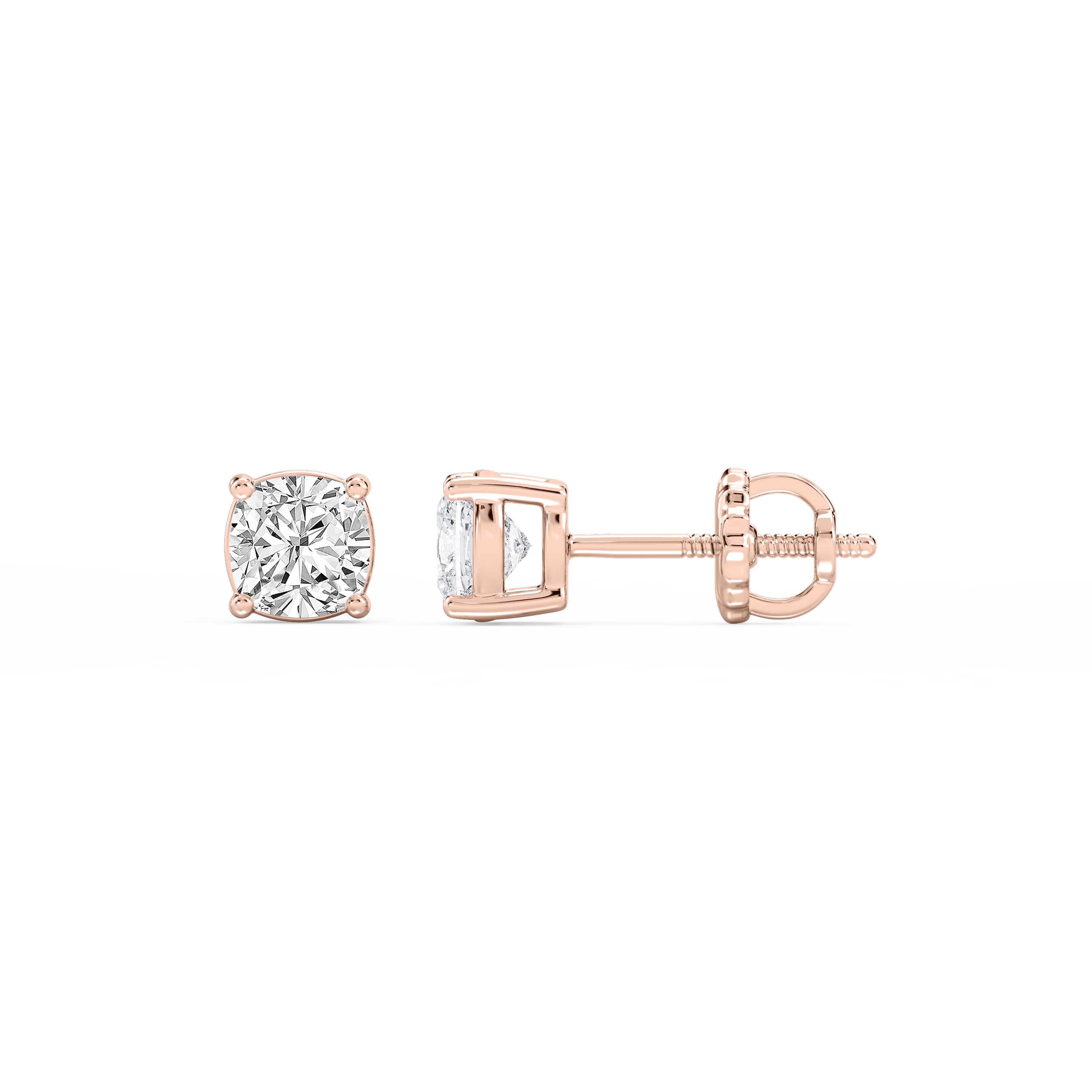 Lovea Classic Ohrstecker Schraubverschluss – Kissenschliff – Roségold